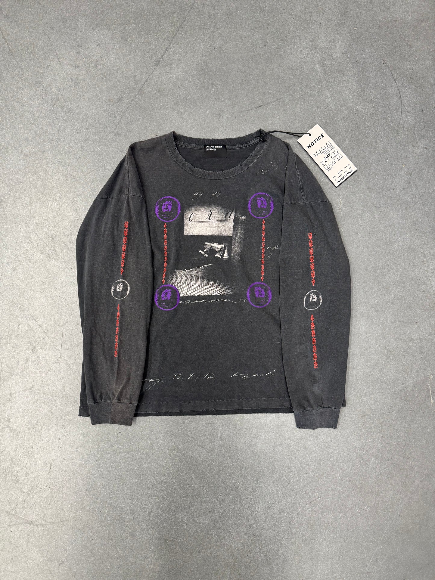 ENFANTS RICHES DEPRIMES BATHROOM STALL LONG-SLEEVE TEE