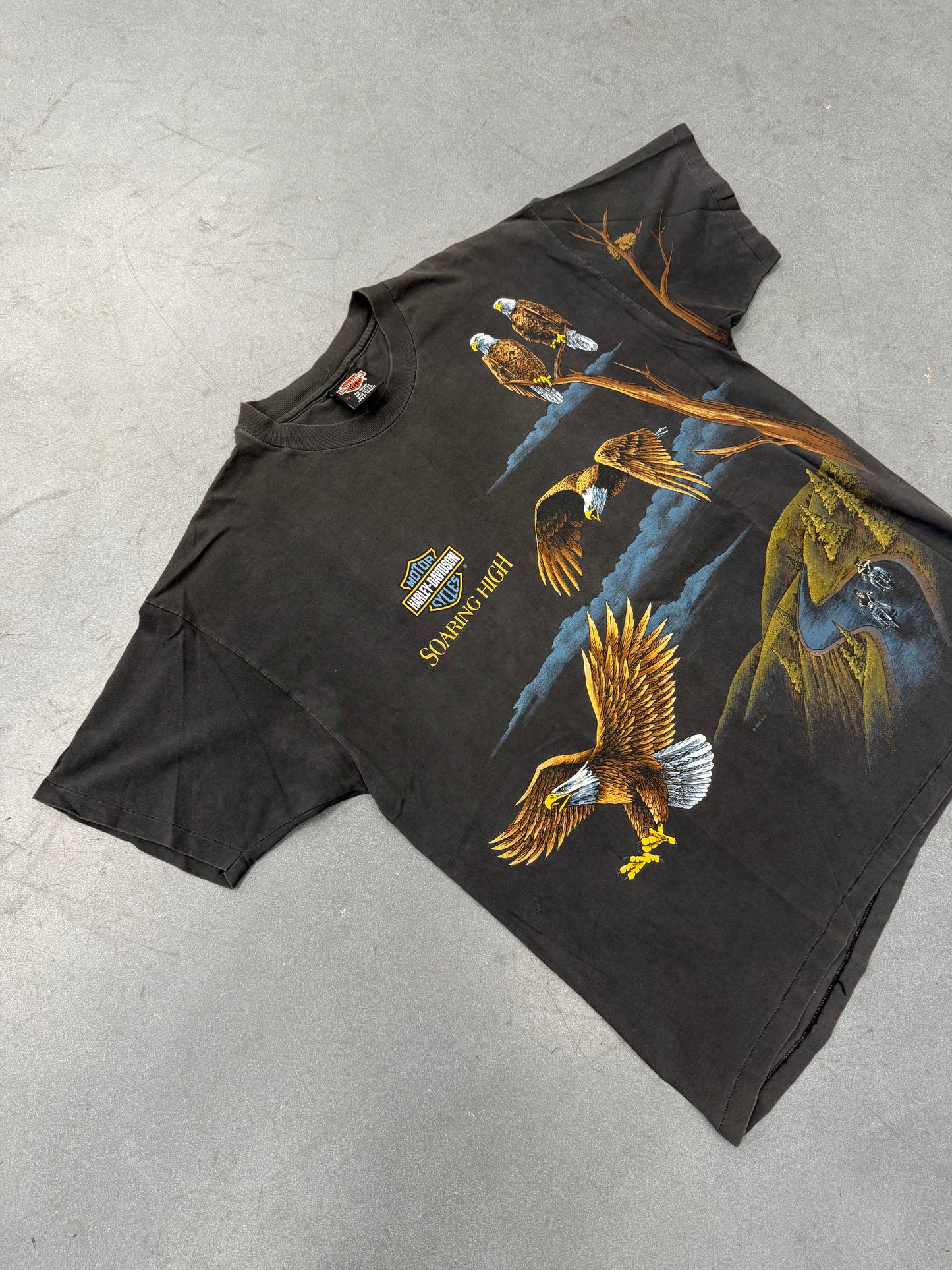 90'S HARLEY-DAVIDSON SOARING HIGH SYRACUSE, N.Y. AOP EAGLES TEE (HARLEY-DAVIDSON TAG)