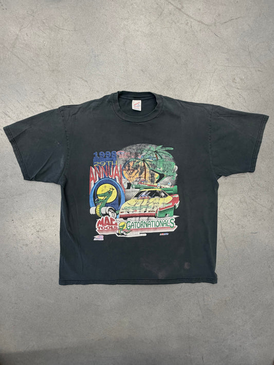 1998 NHRA WINSTON DRAG RACING 29TH ANNUAL MAC TOOLS GATORNATIONALS TEE (JERZEES TAG)