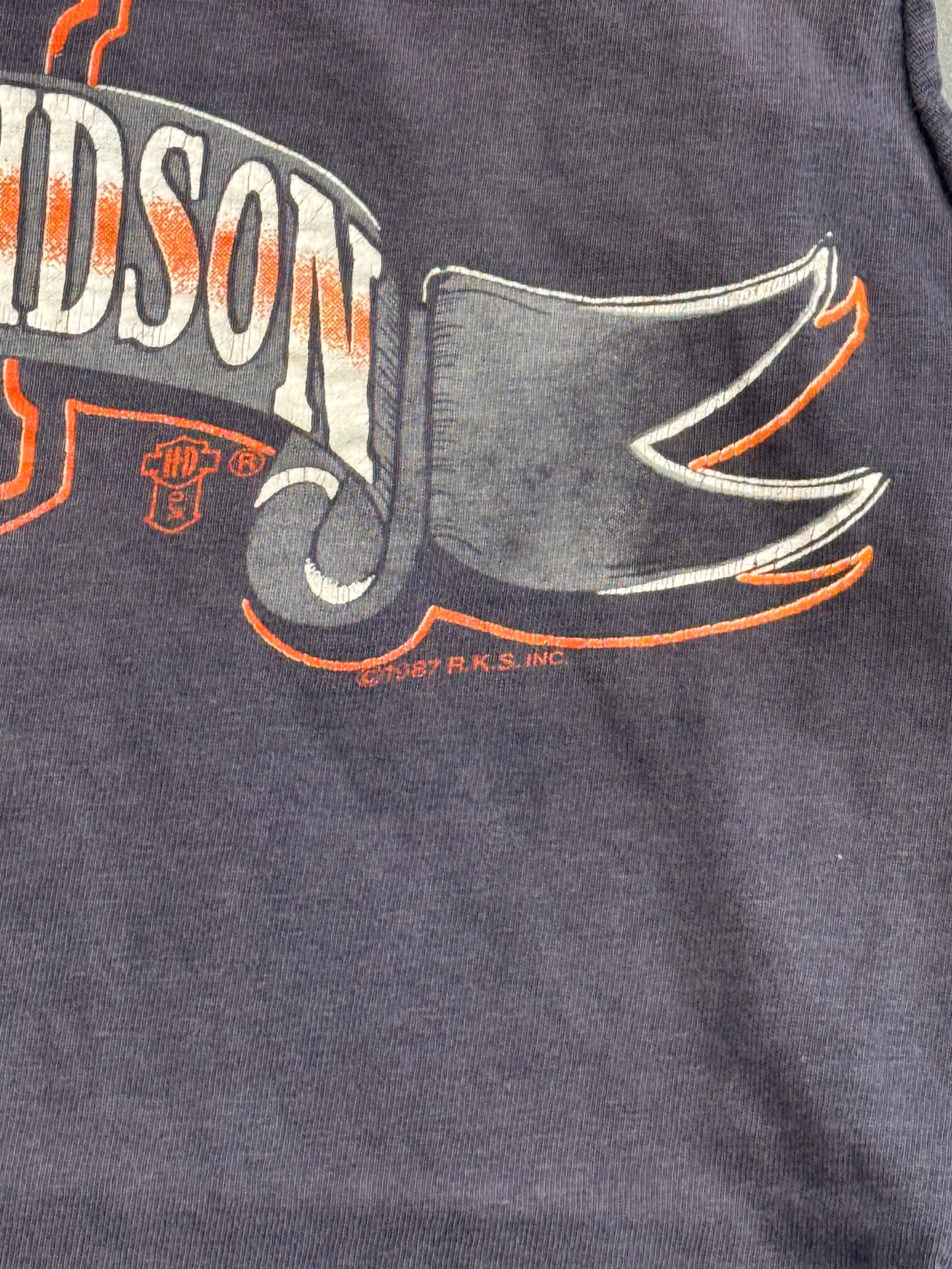 1987 HARLEY-DAVIDSON FT. LADUERDALE FLORIDA CUT-OFF TEE (HANES BEEFY TAG)