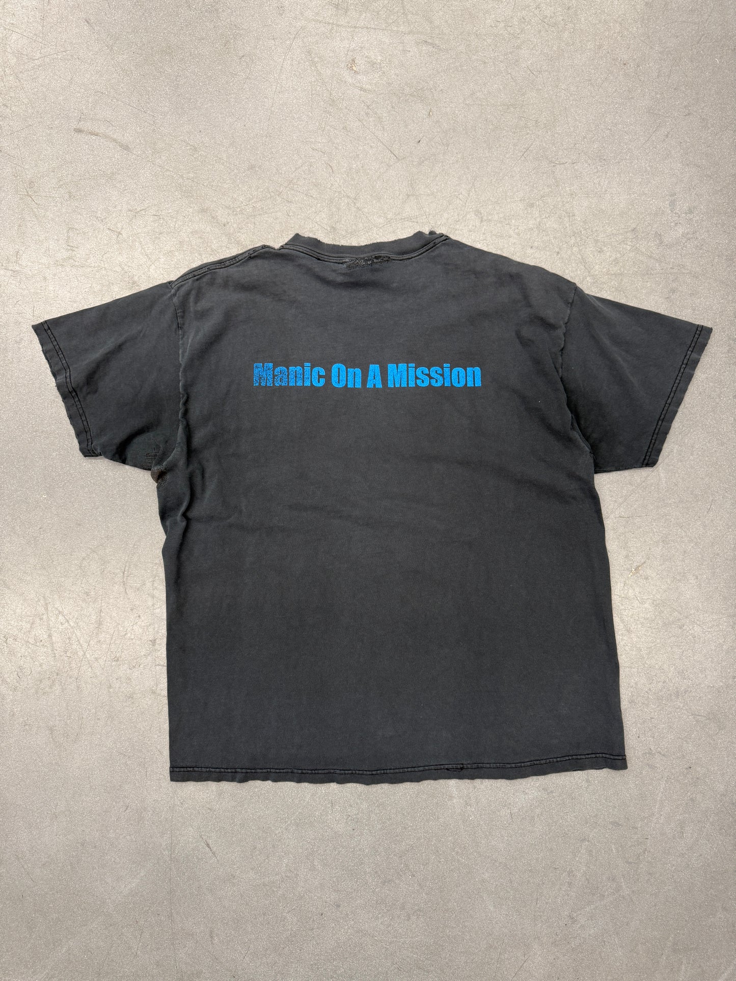 2003 BLACK FLAG ROLLINS TOUR "MANIC ON A MISSION" TEE (HANES TAG)