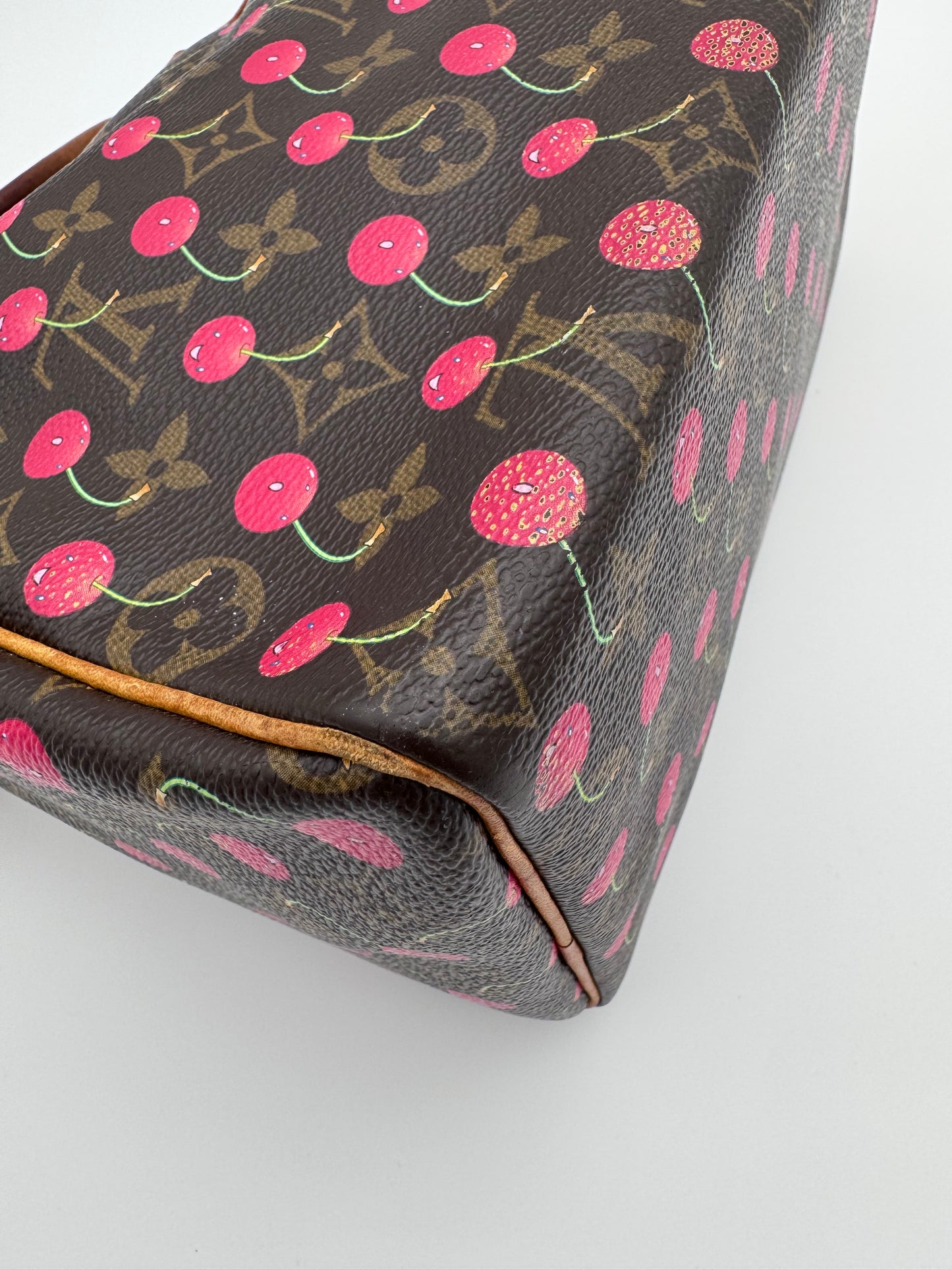 2005 LOUIS VUITTON LV CHERRY MONOGRAM MURAKAMI SPEEDY 25 VINTAGE