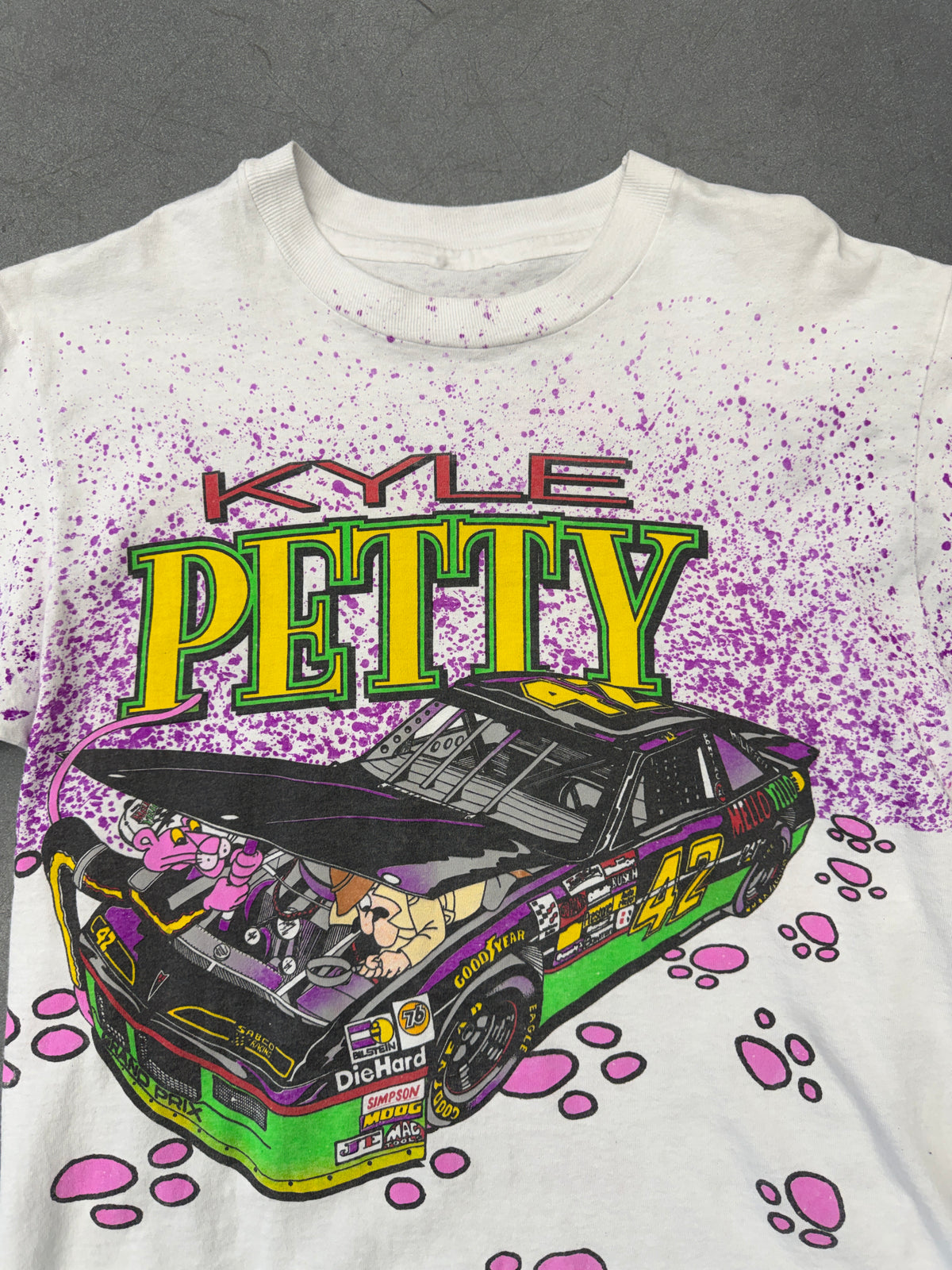 1994 KYLE PETTY PINK PANTHER NASCAR TEE (PULLED TAG)