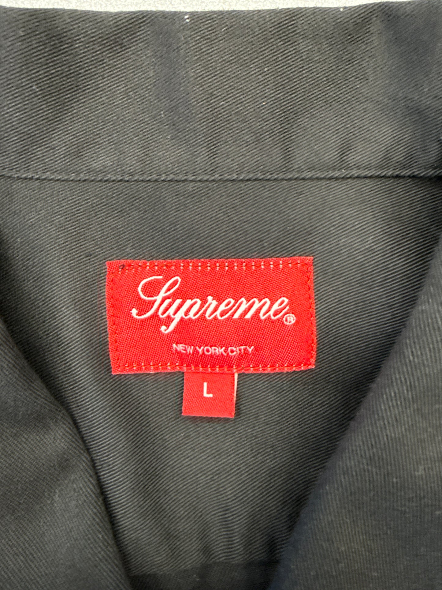 FW18 SUPREME ROSES LONG SLEEVE WORK SHIRT - BLACK