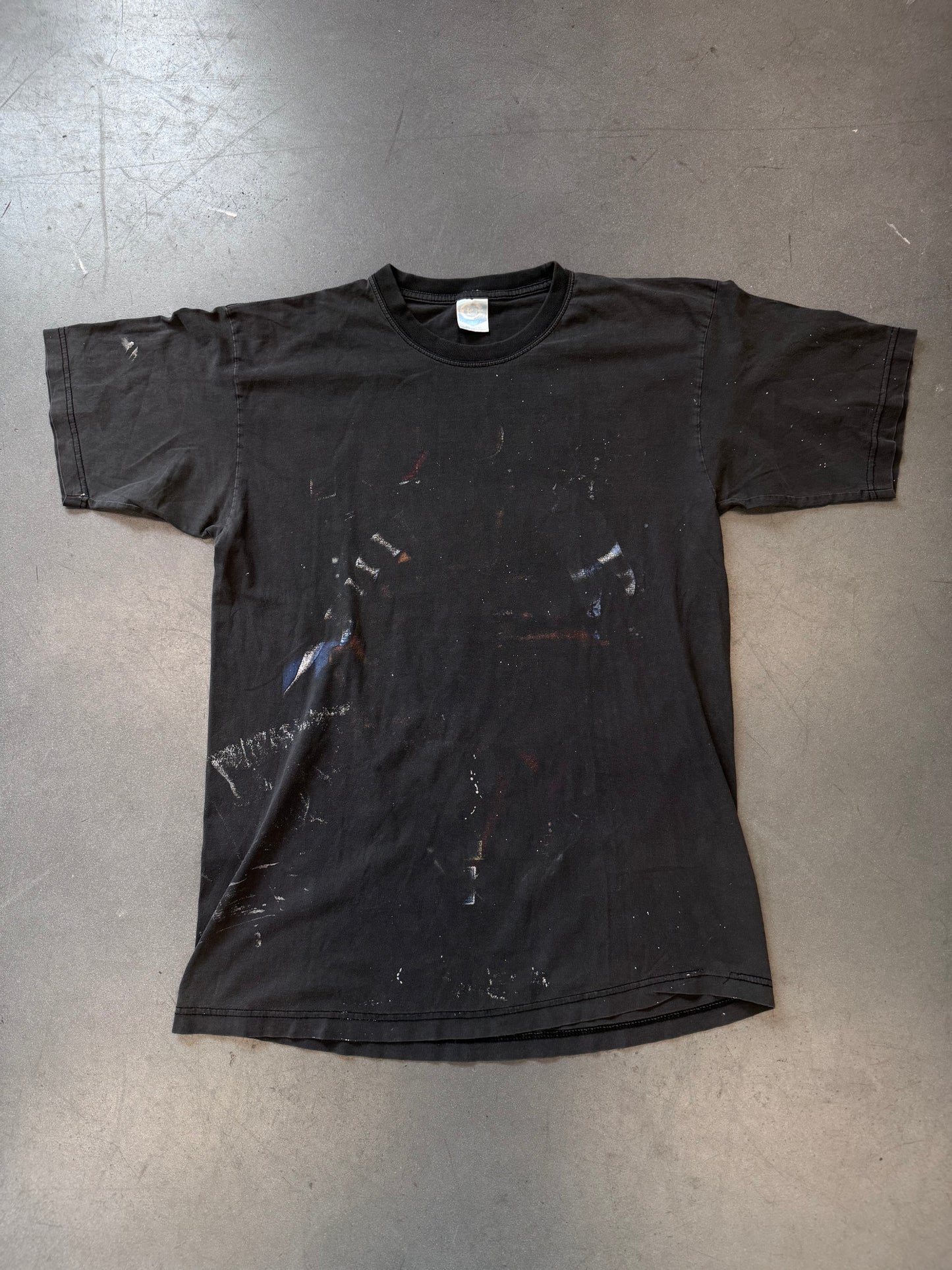 90'S MAKAVELI AGAINST ALL ODDS 2PAC TUPAC FADED FRONT TEE (PERFECT GAME TAG)