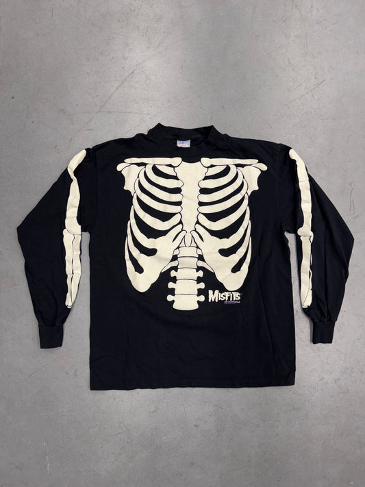 1997 MISFITS SKELETON BONES GLOW IN THE DARK LS TEE (ALL SPORT TAG)