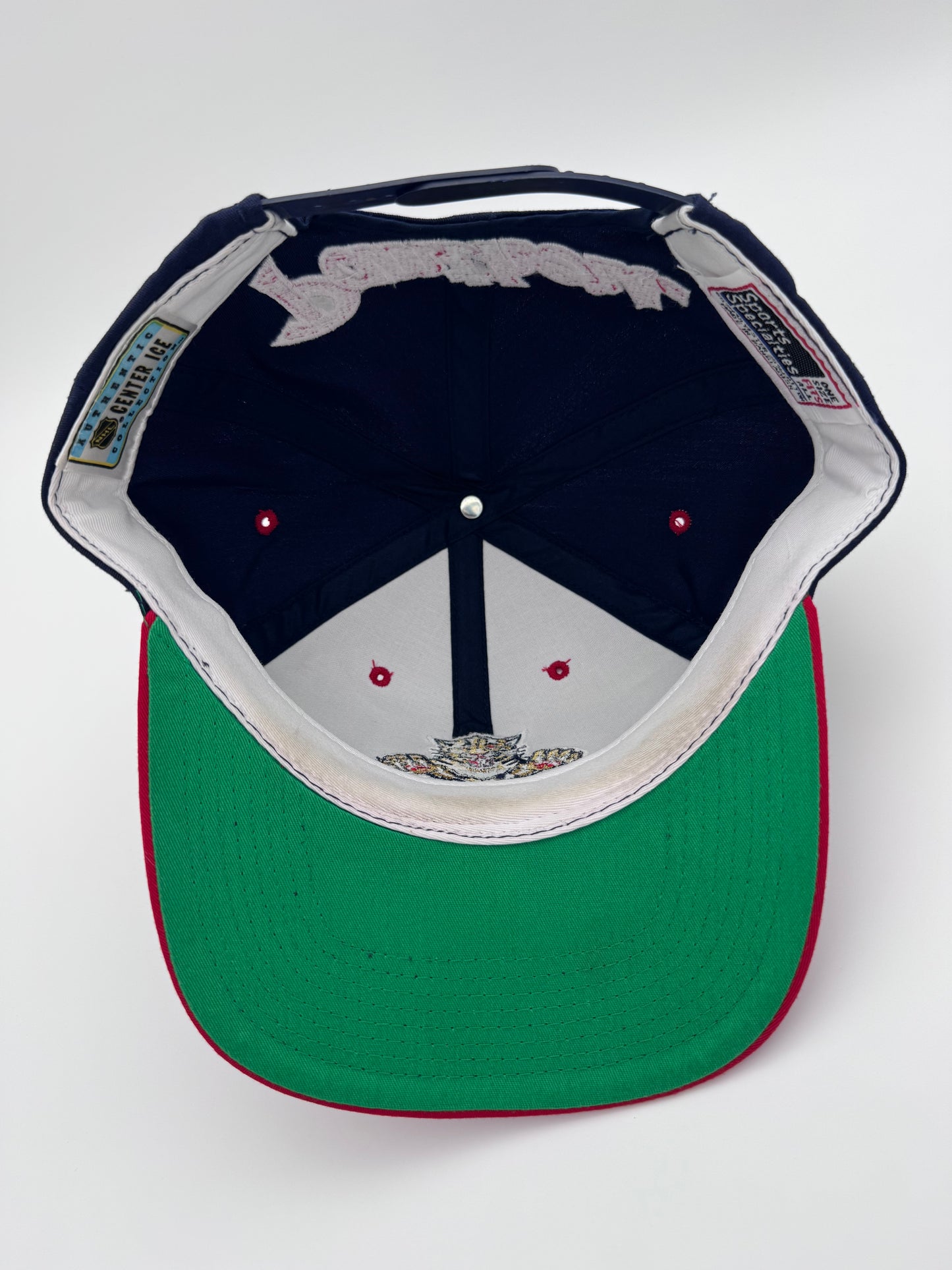 90S FLORIDA PANTHERS SPORTS SPECIALTIES NHL BACK SCRIPT SNAPBACK HAT