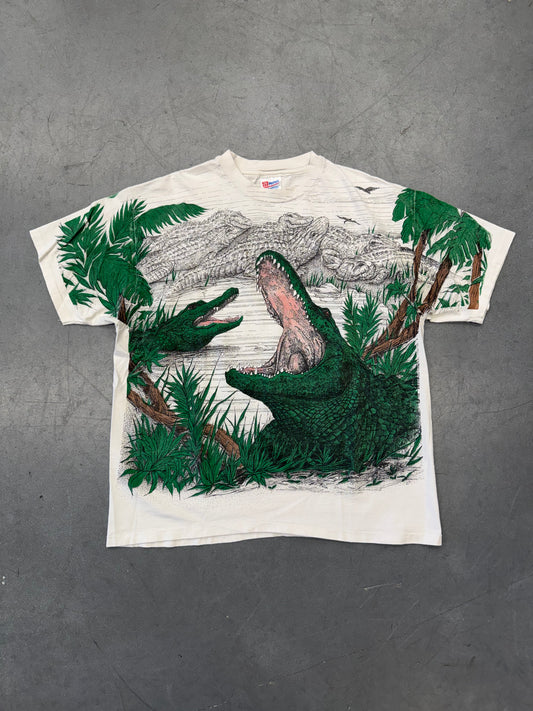 90S ALLIGATORS ALL OVER PRINT TEE (HANES HEAVYWEIGHT TAG)