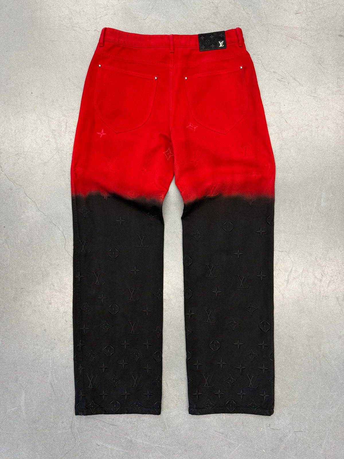 SS22 LOUIS VUITTON EMBOSSED GRADIENT DENIM JEANS
