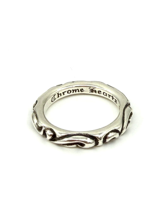 CHROME HEARTS SCROLL BAND SILVER RING
