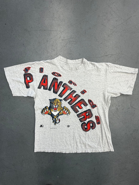 1993 FLORIDA PANTHERS STARTER SLANTED SPELLOUT TEE (PULLED TAG)