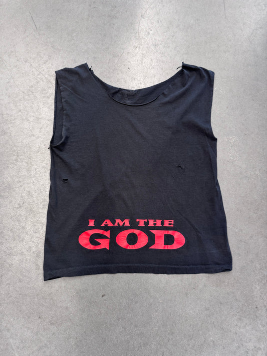 90'S MARLIYN MANSOM I AM THE GOD OF FUCK CUT-OFF TEE (CHOPPED NECK)