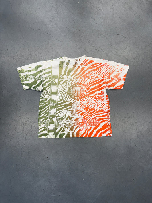 90S MIAMI HURRICANES AOP WAVES TEE (MADE IN MALTA TAG)