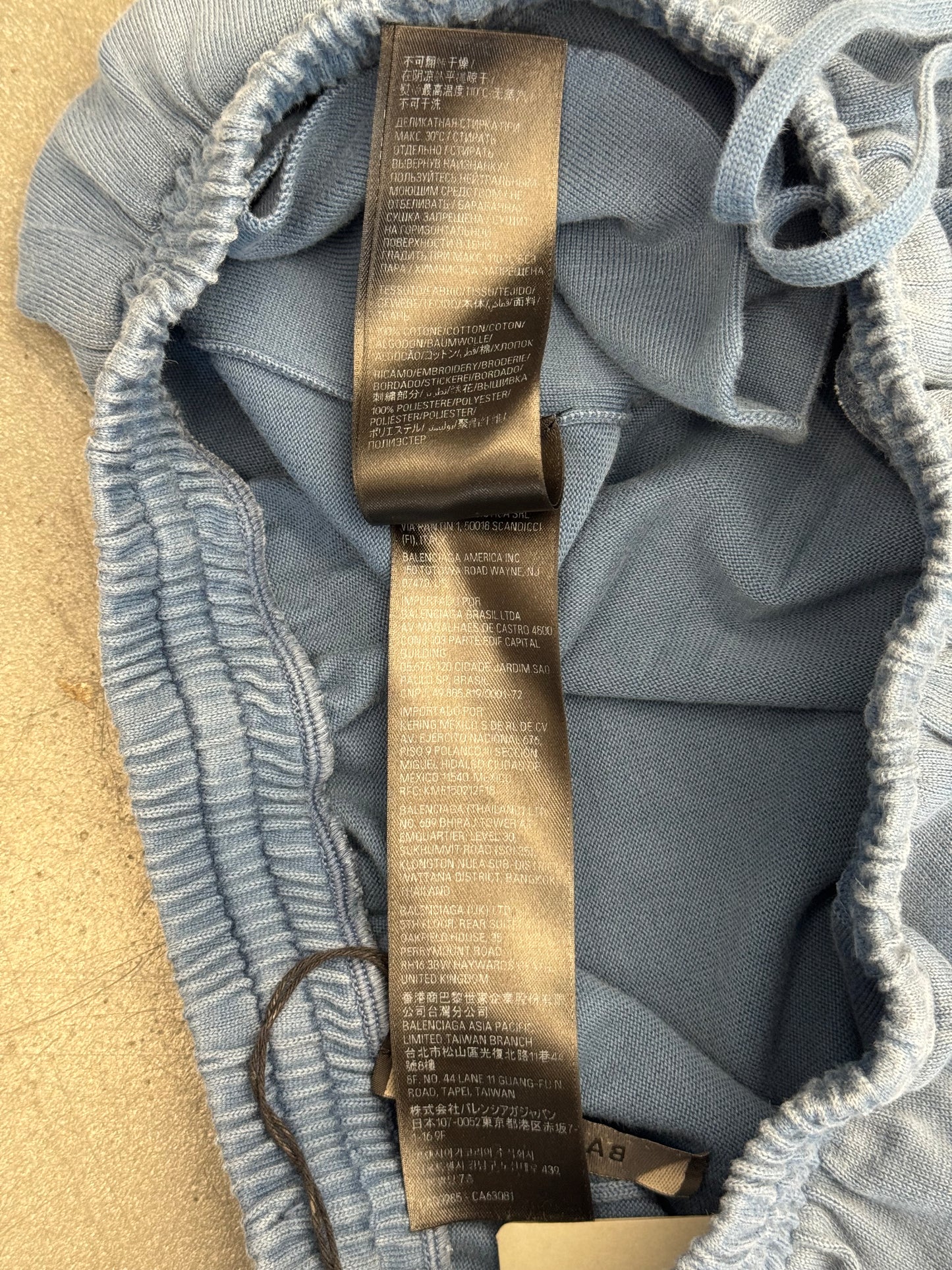 BALENCIAGA COTTON SWEATSHORTS SUNBLEACH KNIT - WASHED BLUE