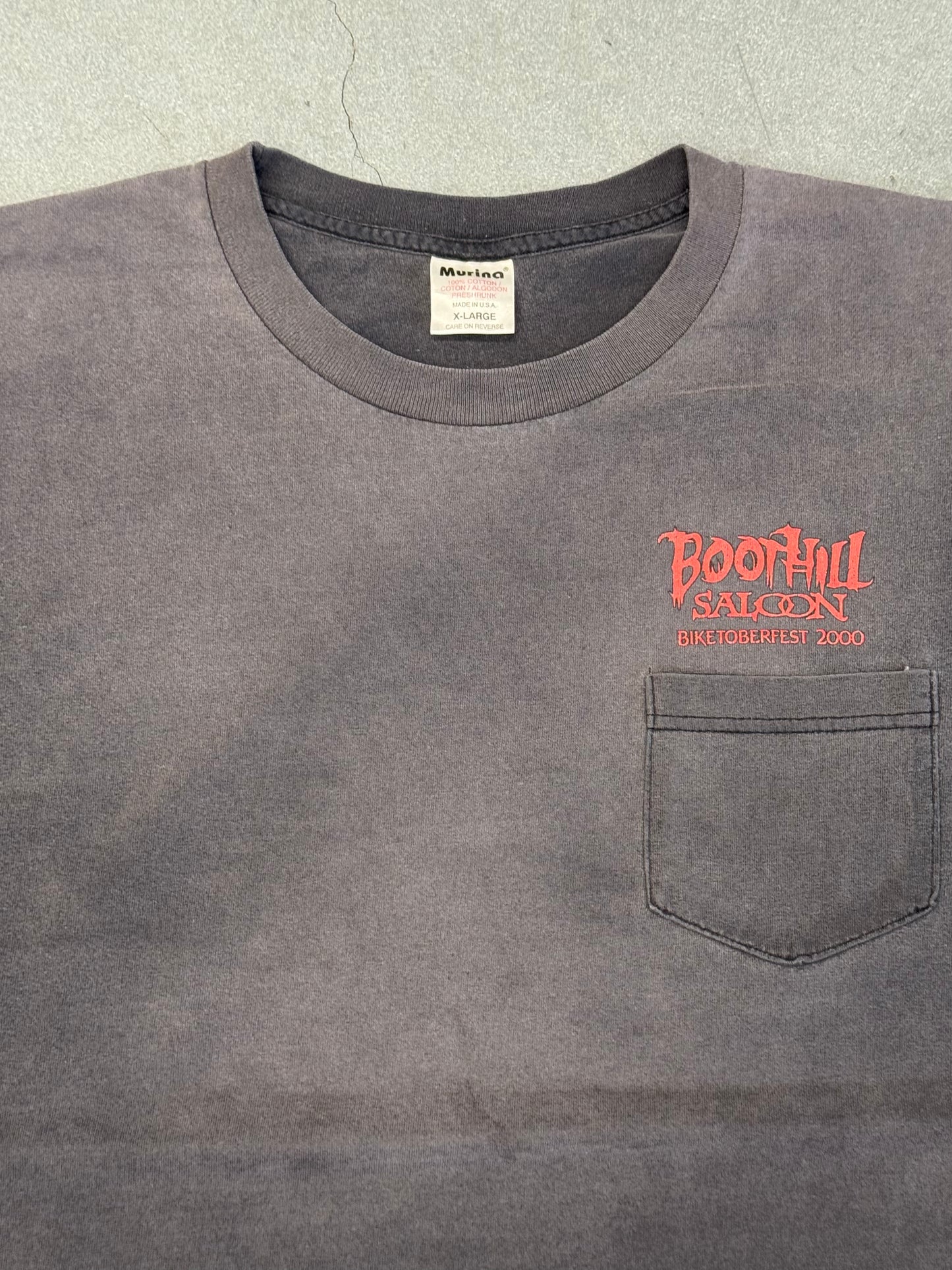 2000 BIKETOBERFEST BOOT HILL SALOON ACROSS FROM THE CEMETERY POCKET TEE (MURINA TAG)