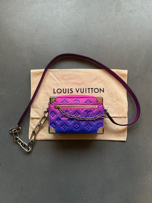 SS22 LOUIS VUITTON MINI SOFT TRUNK CHAIN BAG - TAURILLON ILLUSION BLUE/PINK (NEW WITH DUSTBAG) (TANIA)