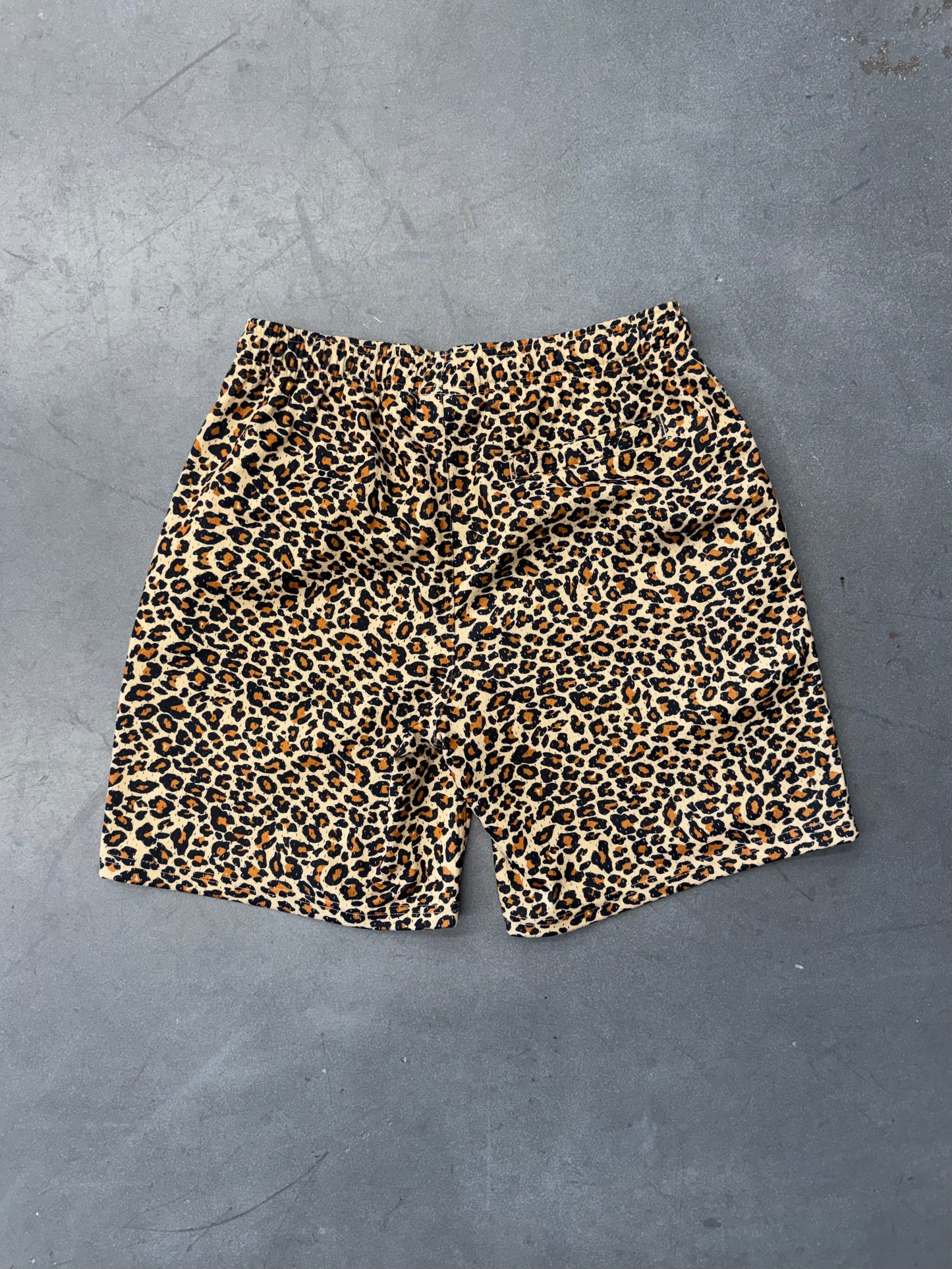 STUSSY LEOPARD PRINT MESH SHORTS