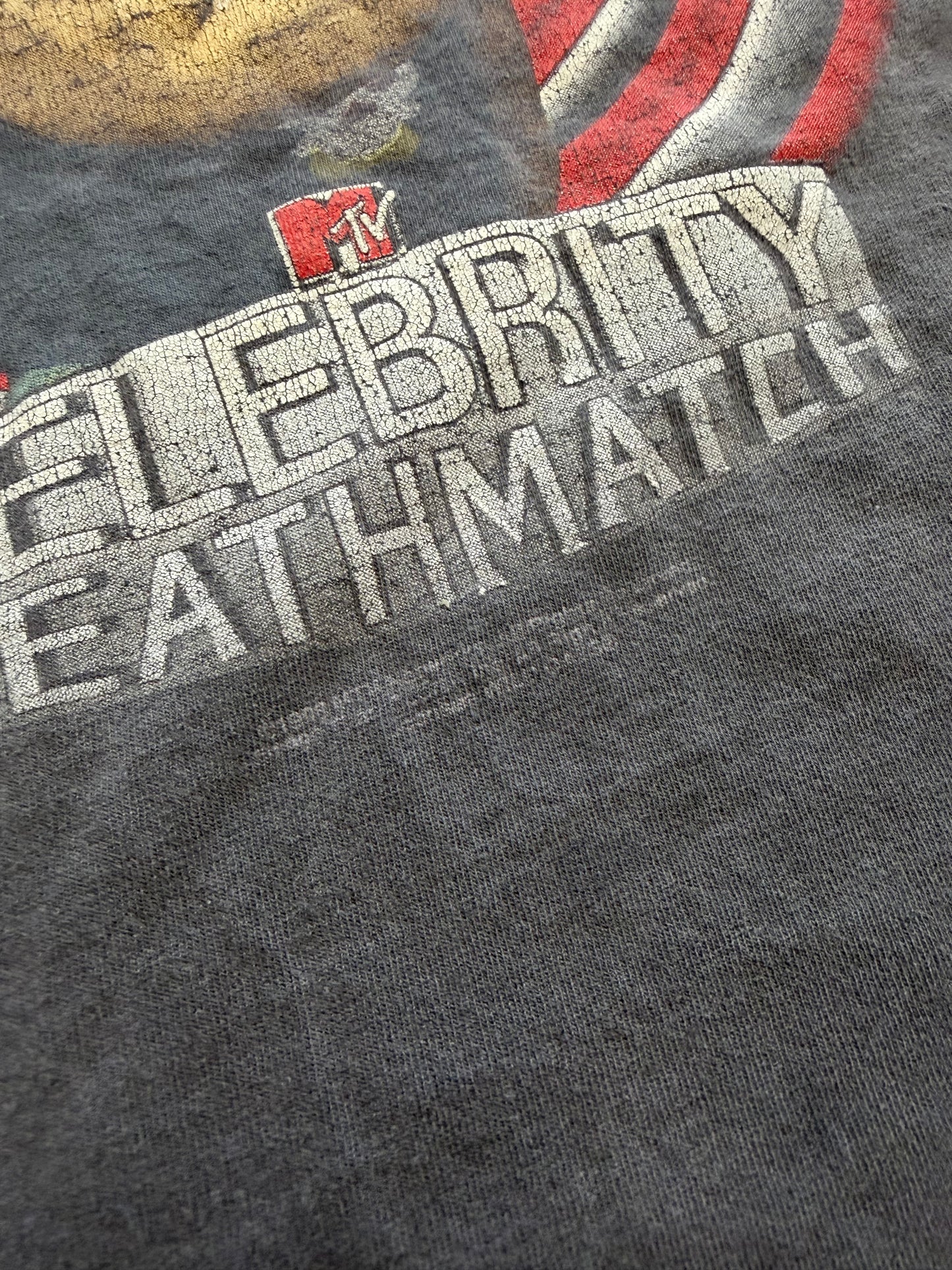 1998 STONE COLD STEVE AUSTIN WWF "CELEBRITY DEATHMATCH" TEE (SOFTEE TAG)