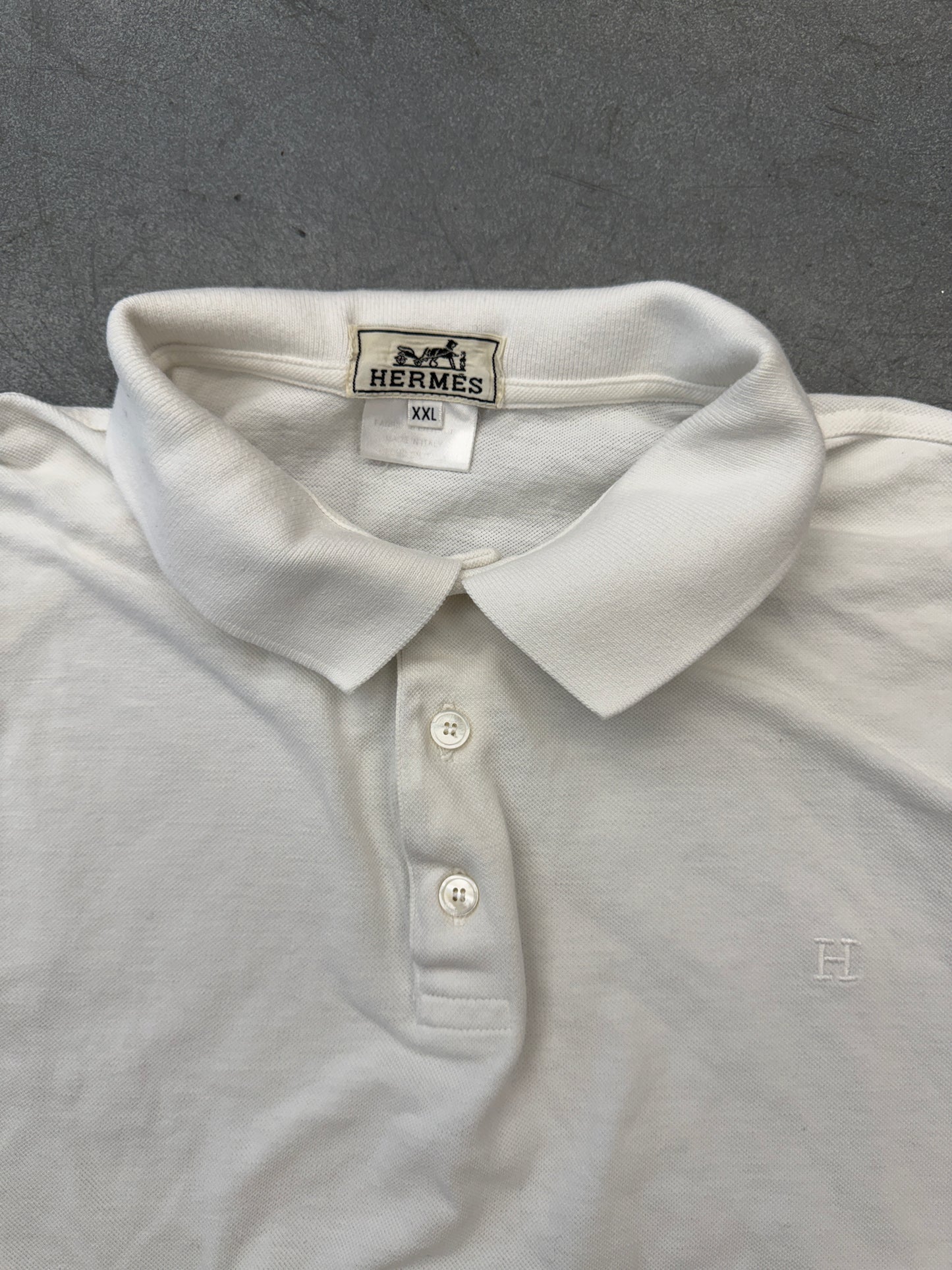 VINTAGE HERMES POLO SHIRT - WHITE
