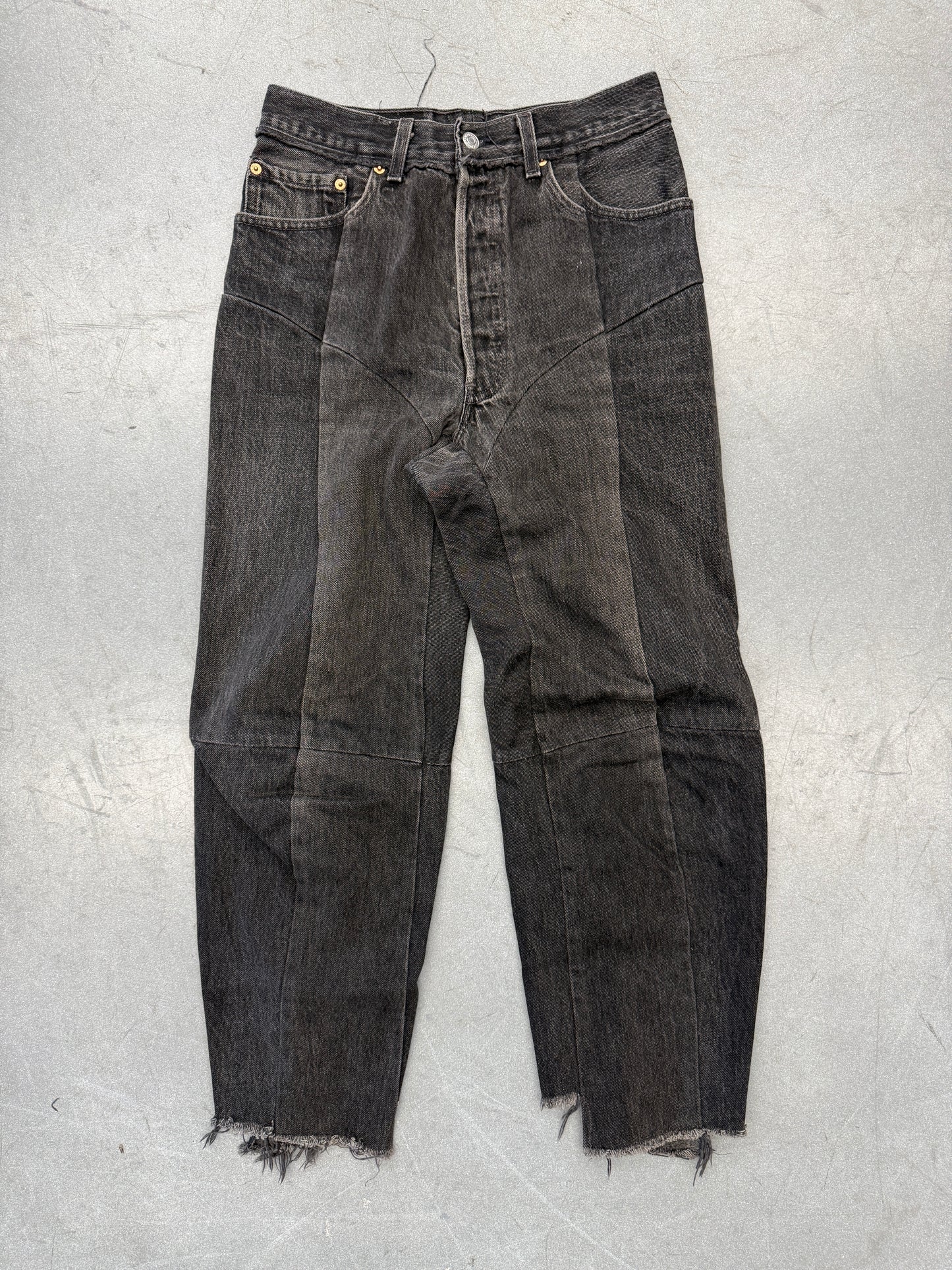 VETEMENTS BLACK DENIM PATCHWORK WOMENS JEANS