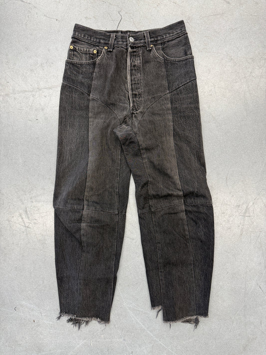 VETEMENTS BLACK DENIM PATCHWORK WOMENS JEANS
