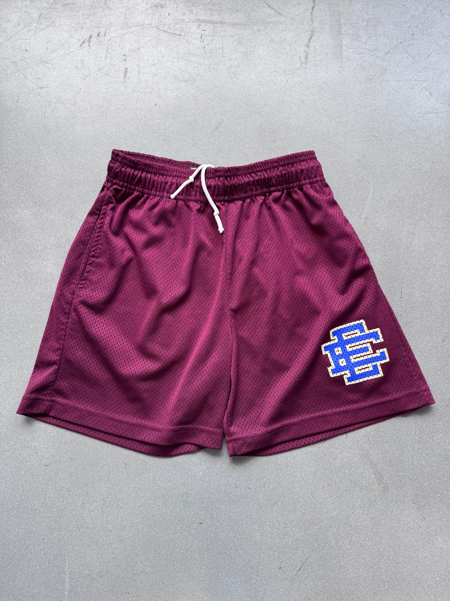 ERIC EMANUEL EE BASIC SHORT BURGUNDY BLUE LOGO (S)