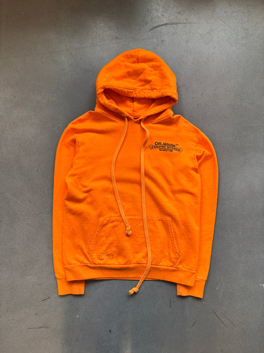 2018 CHROME HEARTS OFF-WHITE PULLOVER HOODIE - ORANGE (L)