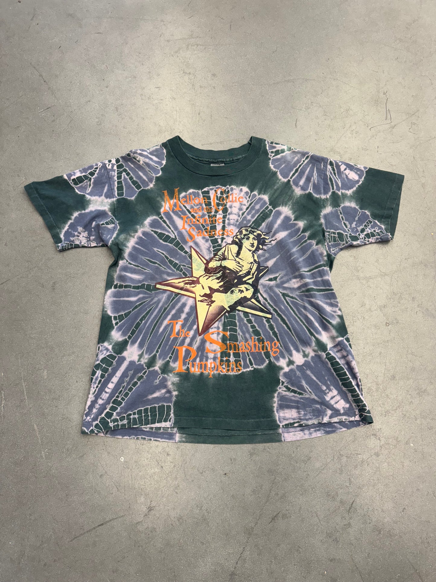 THE SMASHING PUMPKINS MELLON COLLIE AND THE INFINITE SADNESS TIE-DYE TEE (MADE IN USA TAG)