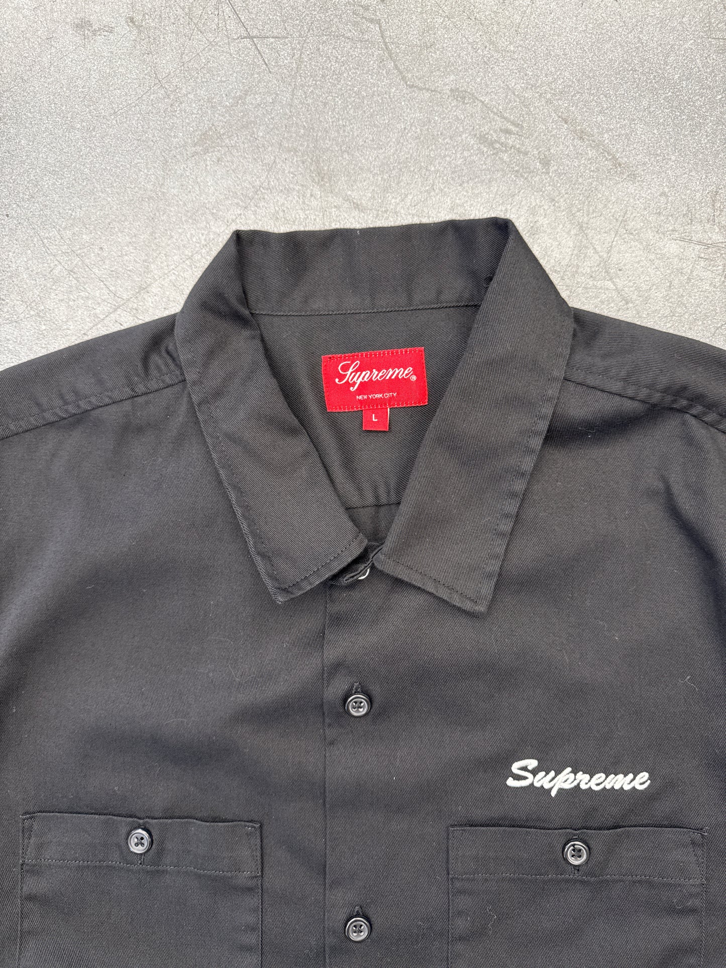 FW18 SUPREME ROSES LONG SLEEVE WORK SHIRT - BLACK