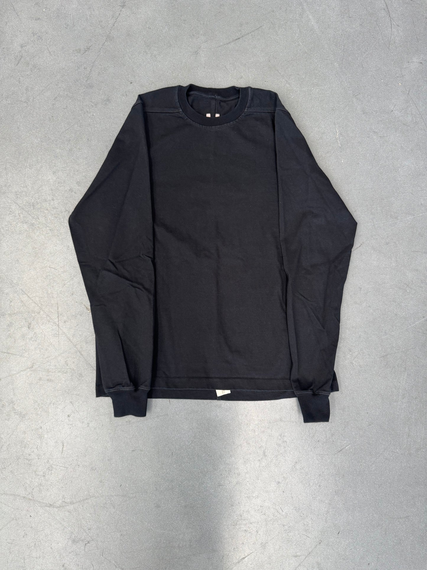 RICK OWENS BASIC BLACK THICK LONGSLEEVE SPLIT BACK