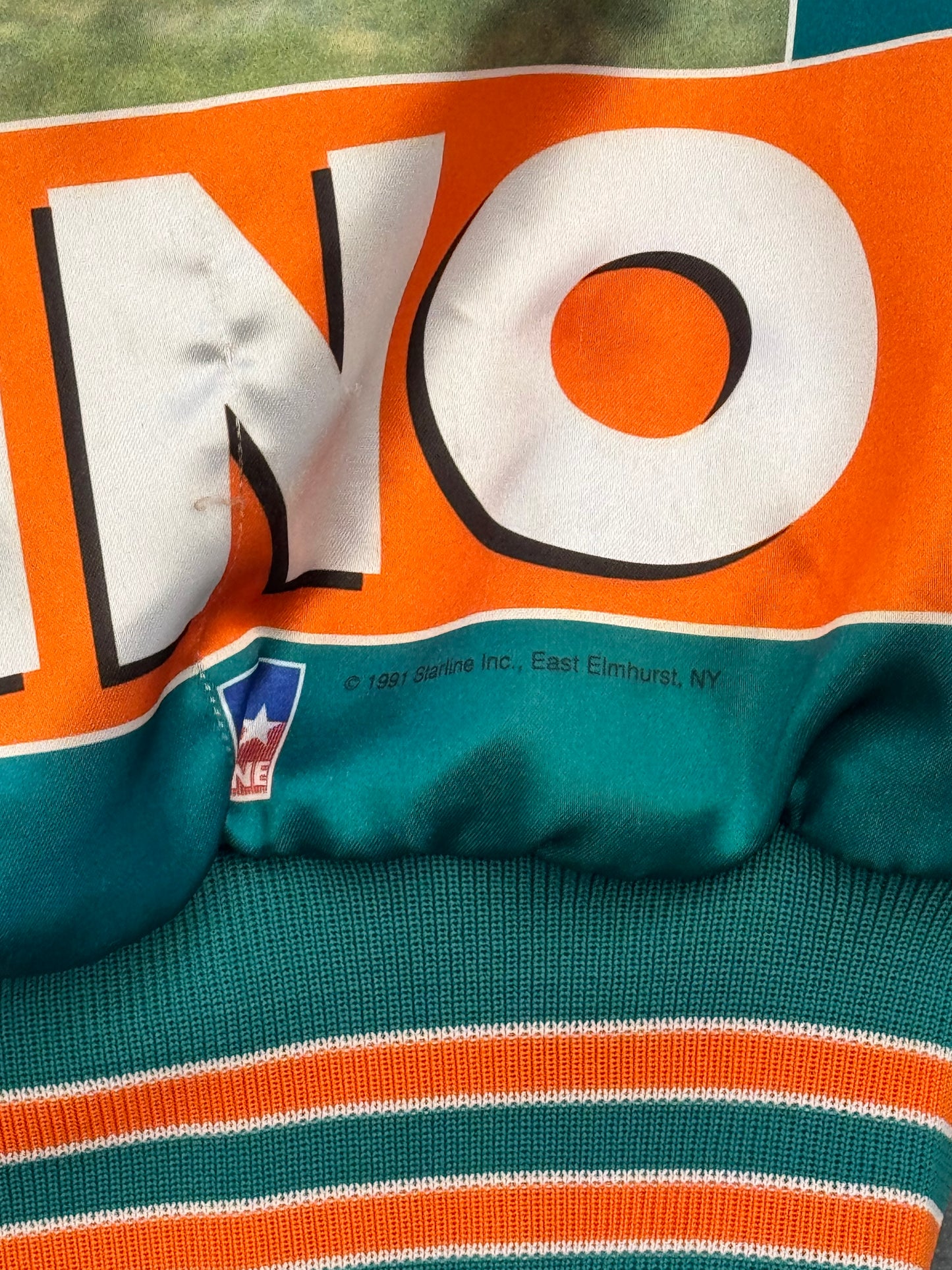 90S MIAMI DOLPHINS DAN MARINO STARLINE SATIN JACKET
