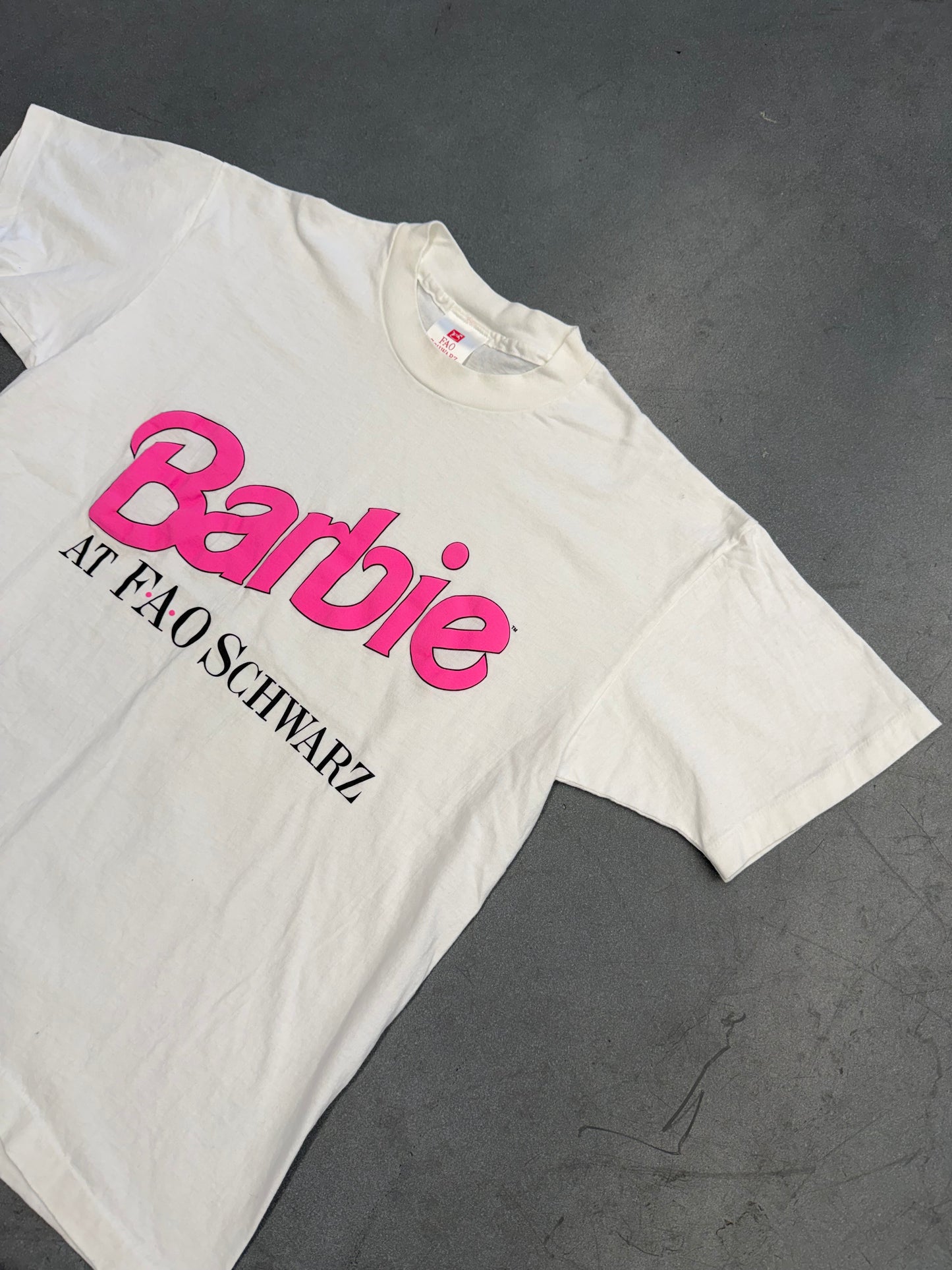 90S BARBIE AT FAO SCHWARTZ PUFF PRINT TEE