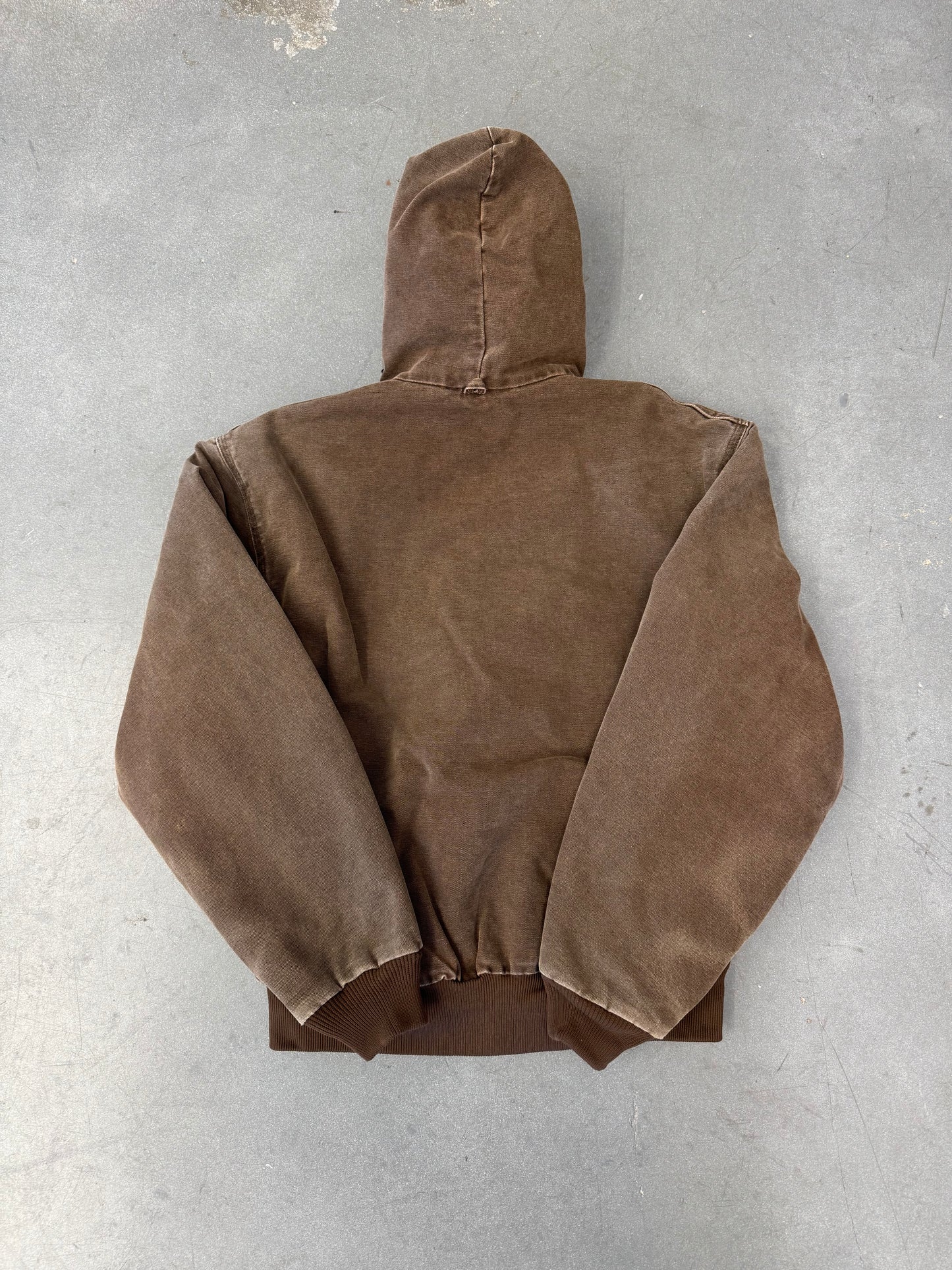 80S CARHARTT ZIP UP CANVAS HOODED JACKET - BROWN (J06CHT)