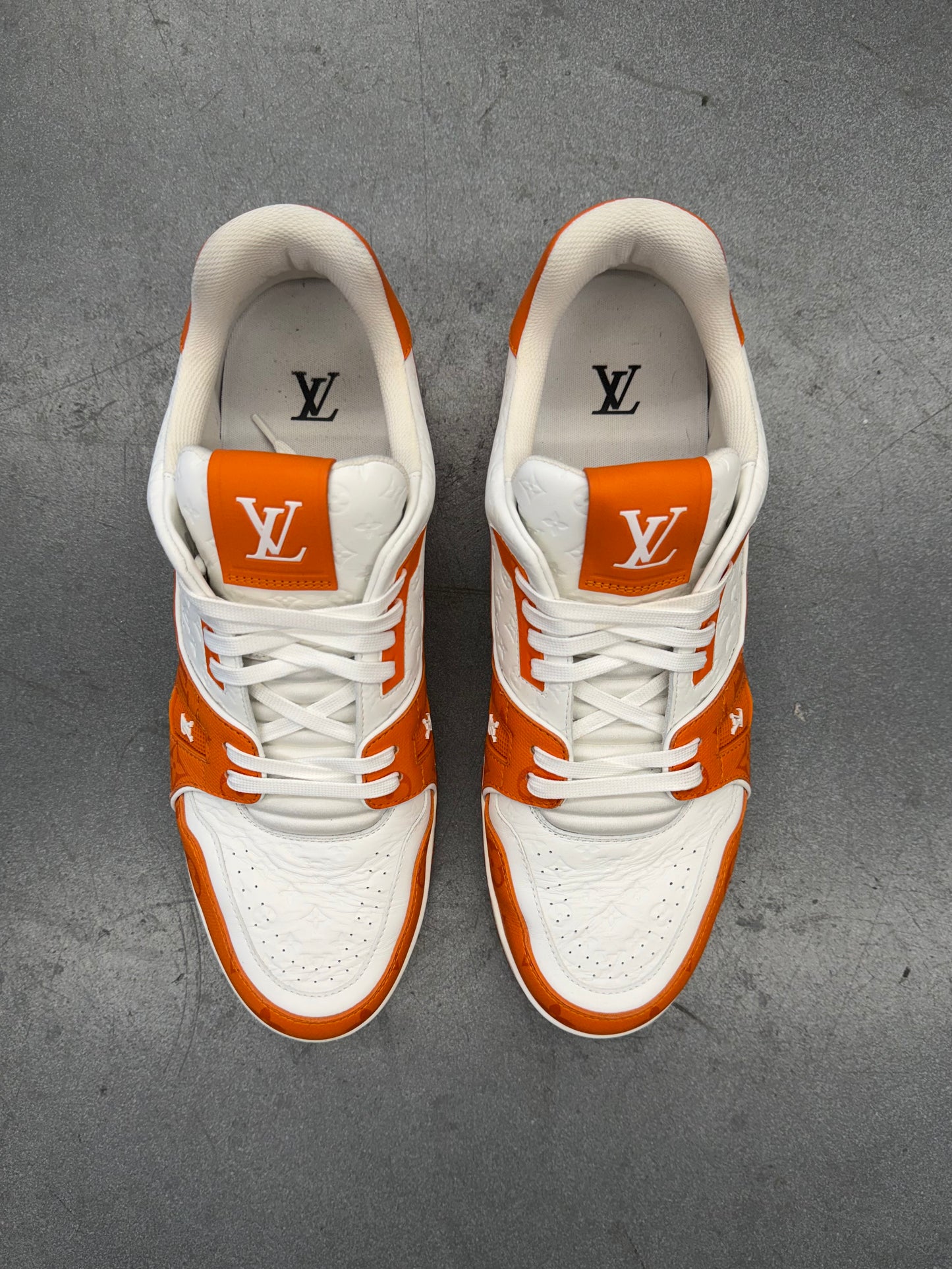 LOUIS VUITTON LV TRAINER SNEAKER - ORANGE/WHITE