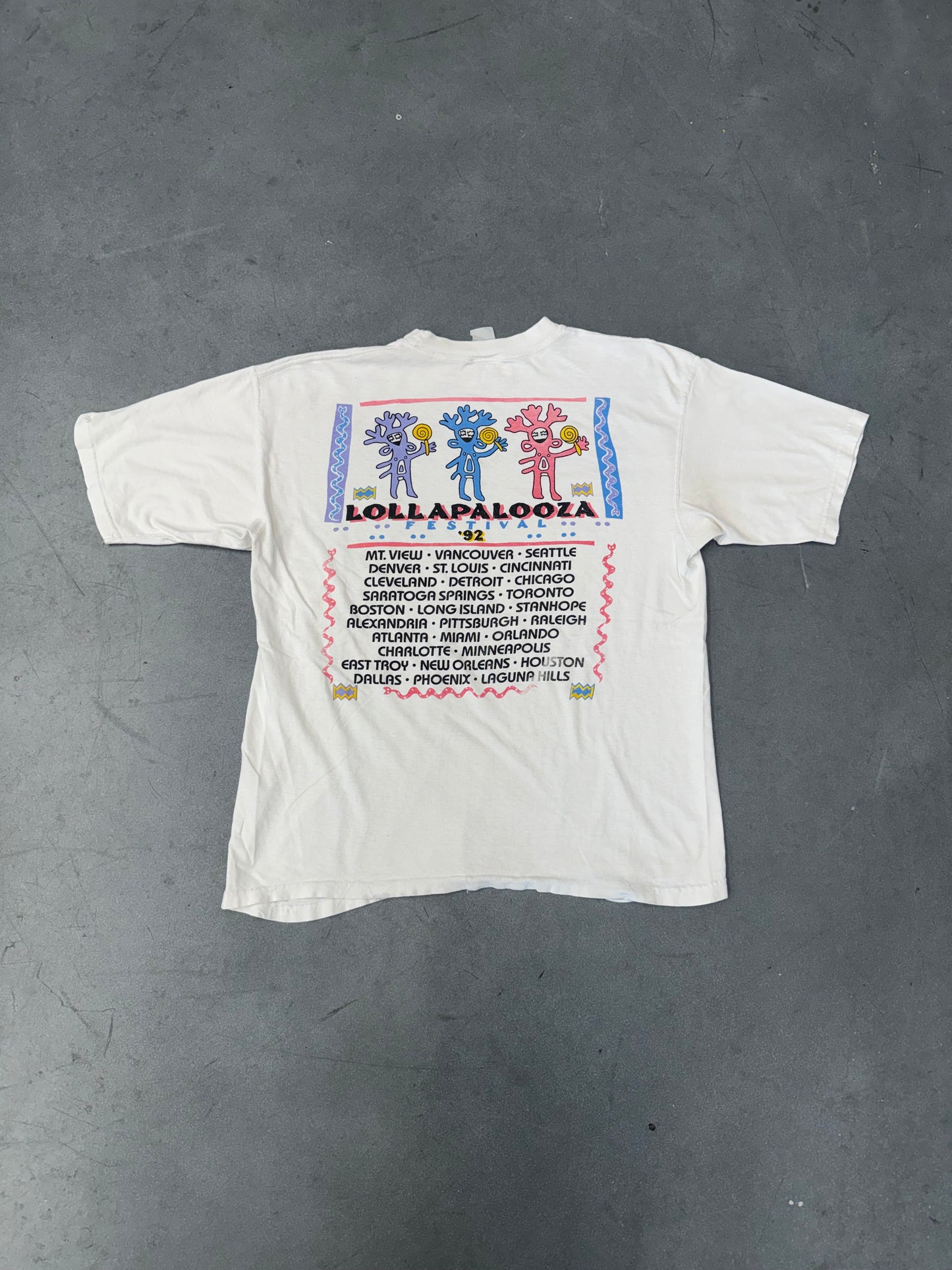 1992 LOLLAPALOOZA FESTIVAL TOUR TEE (FADED TAG)