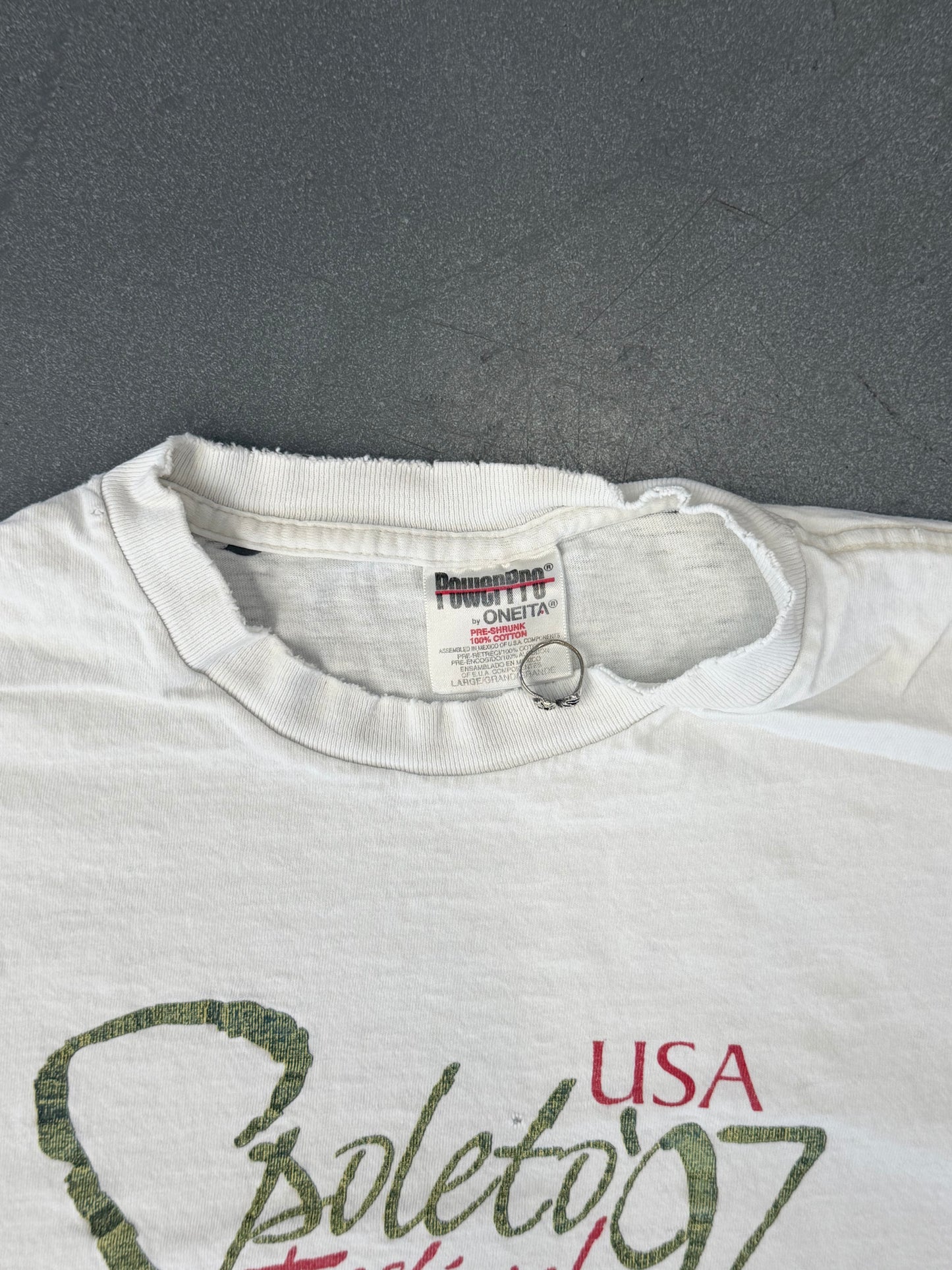 1997 SPOLETO FESTIVAL CHARLESTON SOUTH CAROLINA "BRAVISSIMO!" TEE (POWER PRO TAG)