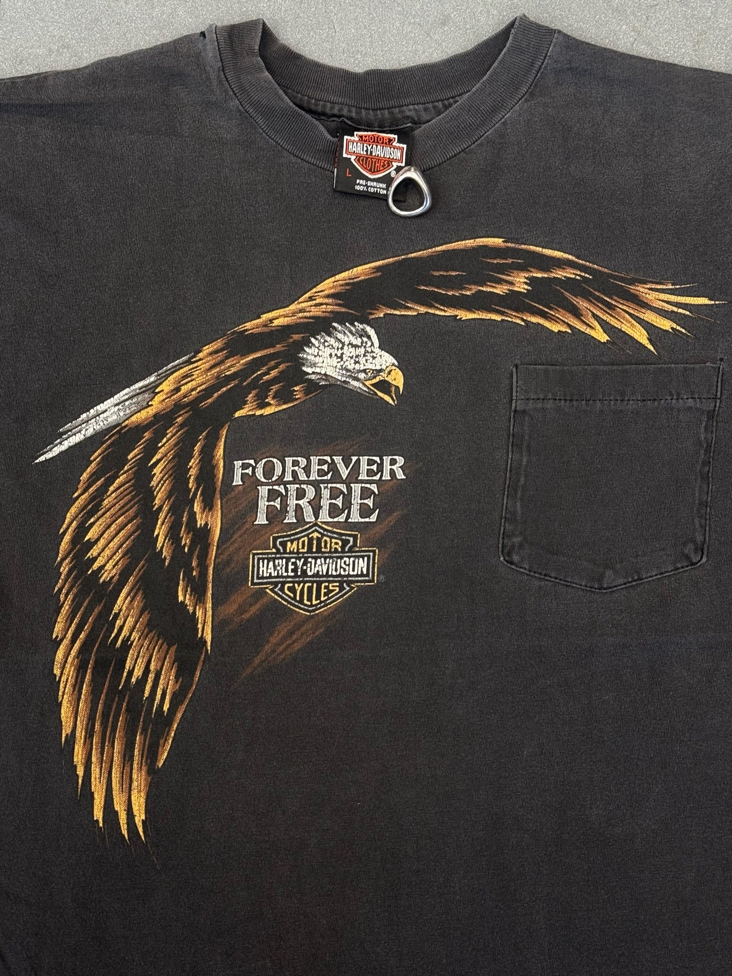 1988 HARLEY-DAVIDSON FOREVER FREE EAGLE SCOTT SMITHS TEE (BLACK TAG)