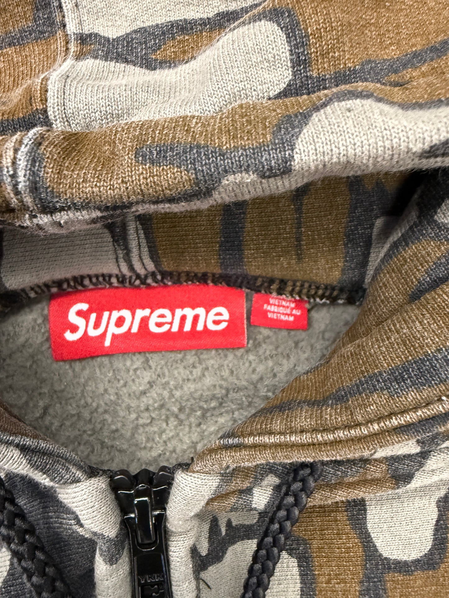 SS25 SUPREME WORK ZIP UP HOODIE -  MOSSY OAK TREBARK CAMO