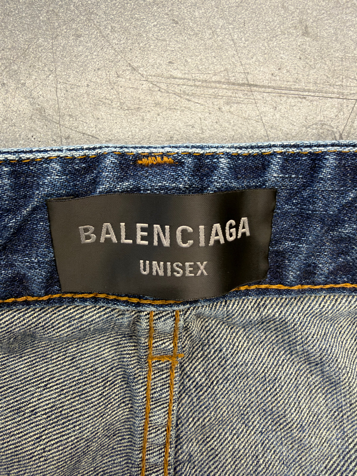 BALENCIAGA BAGGY FADED DENIM JEANS - BLUE