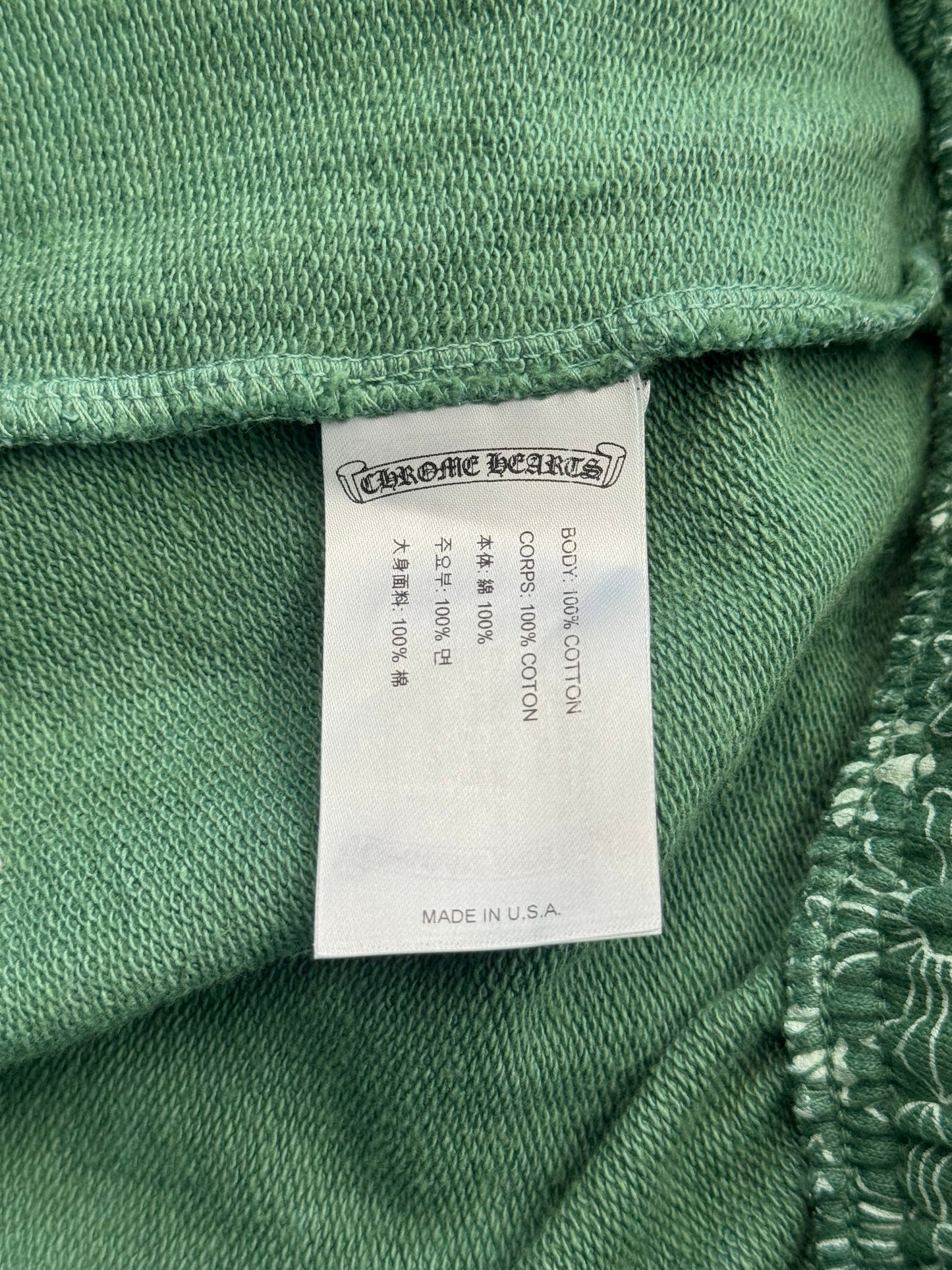 CHROME HEARTS PLUS CROSS MONOGRAM SWEATPANT - GREEN
