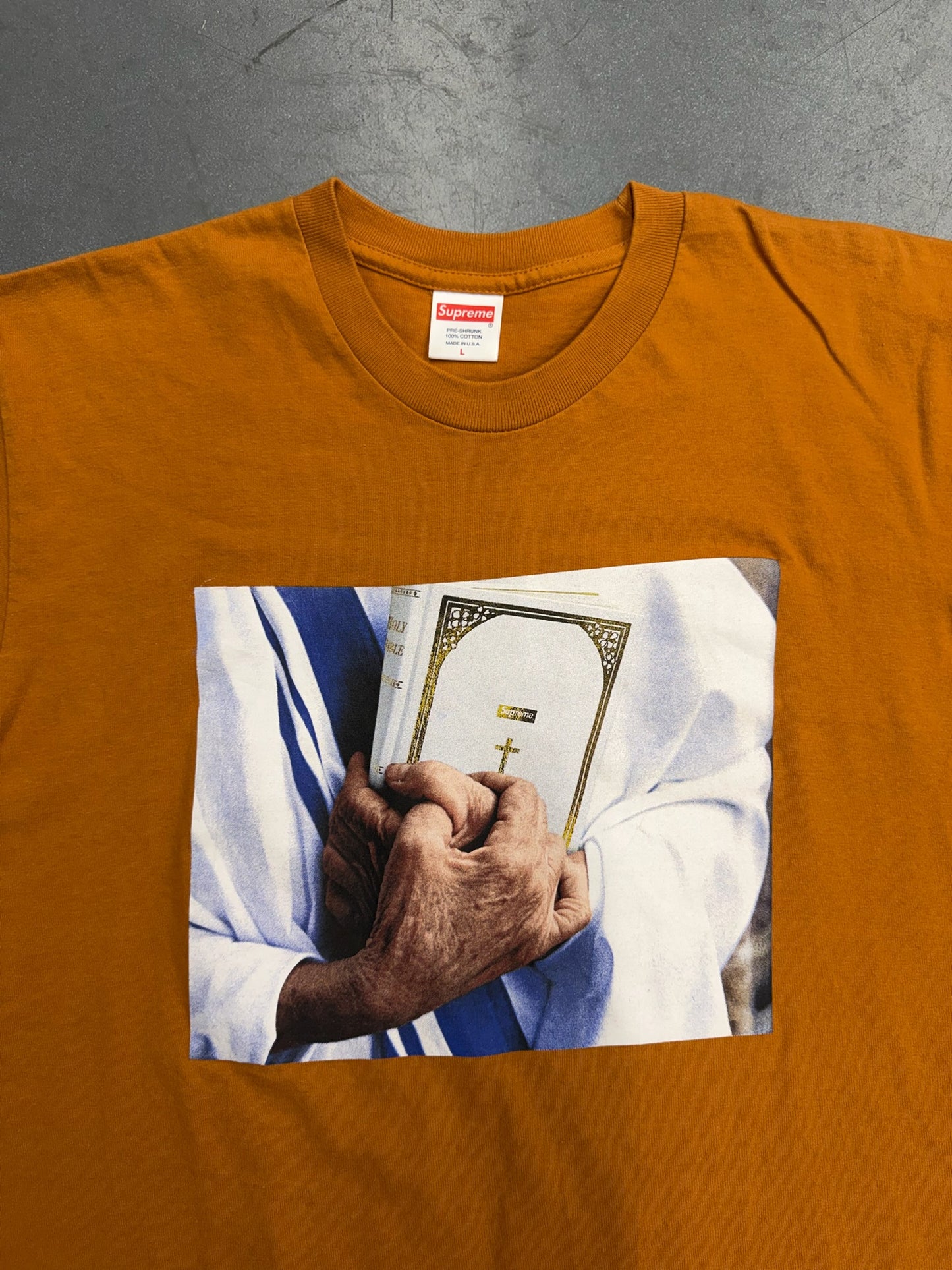 FW19 SUPREME BIBLE TEE - BURNT ORANGE