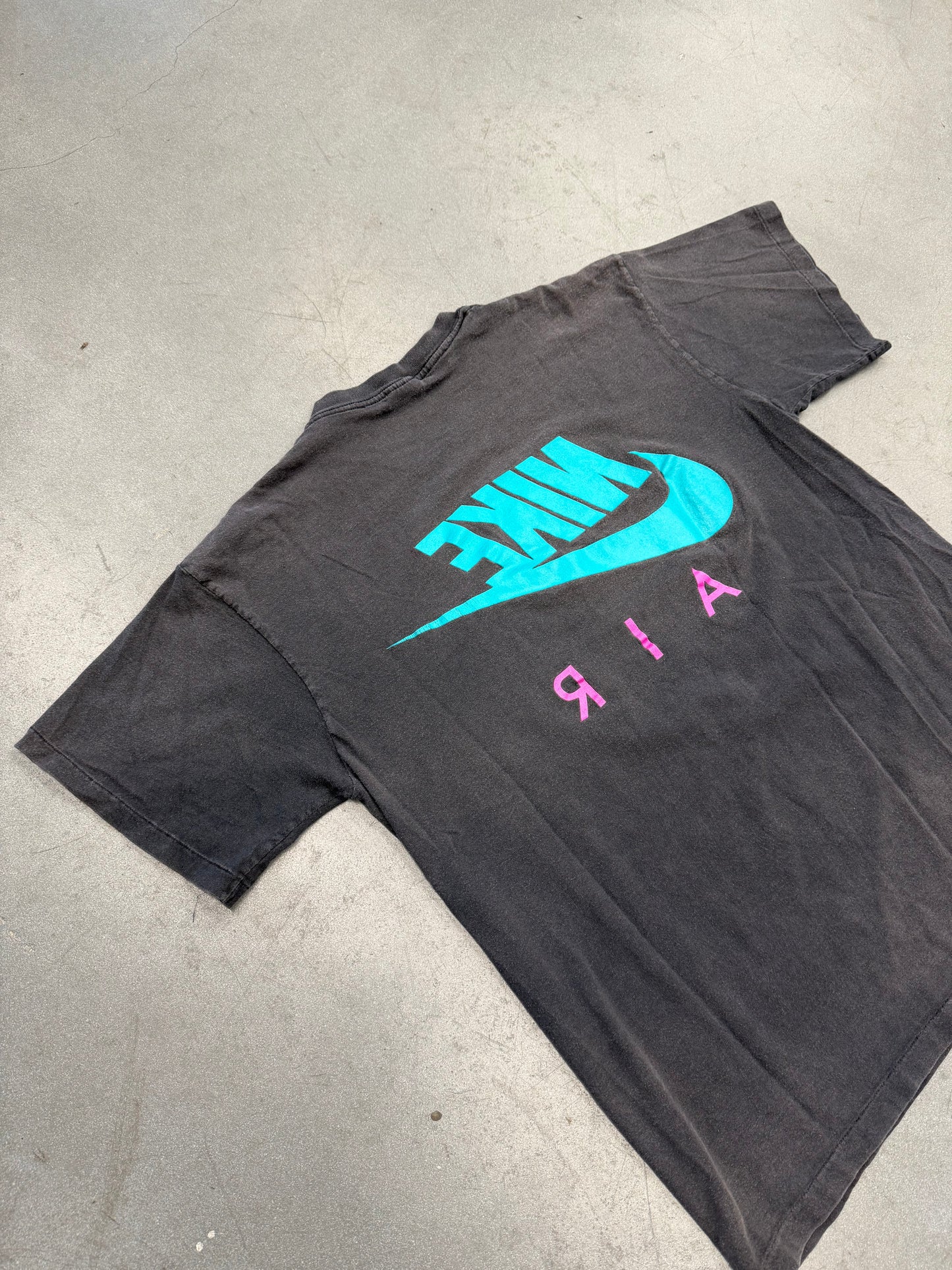 90S NIKE AIR MAGENTA/TEAL LOGO TEE (GREY/RED/WHITE TAG)