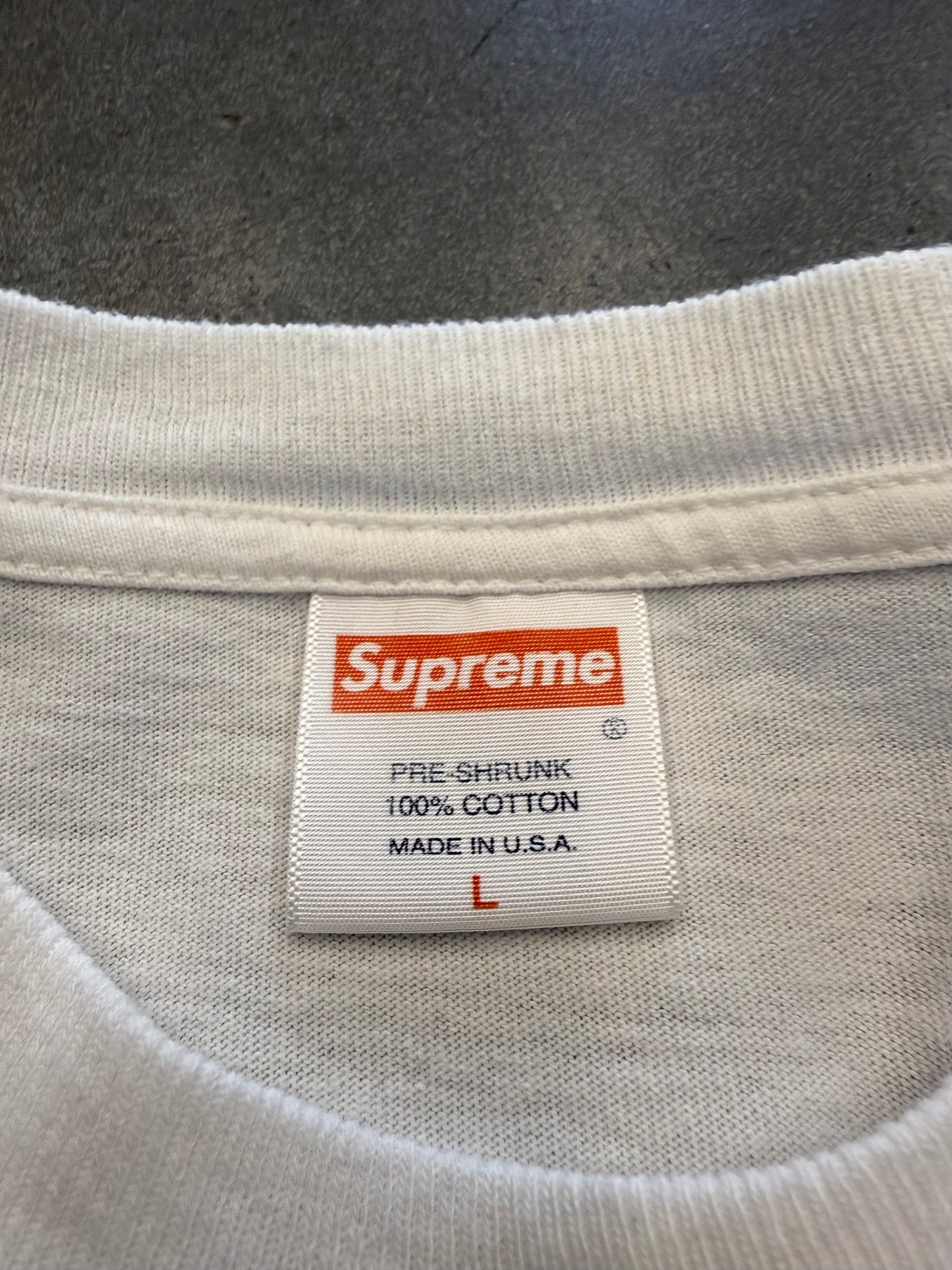 2008 SUPREME ORIGINAL FAKE KAWS KATE MOSS 10TH ANNIVERSARY TEE
