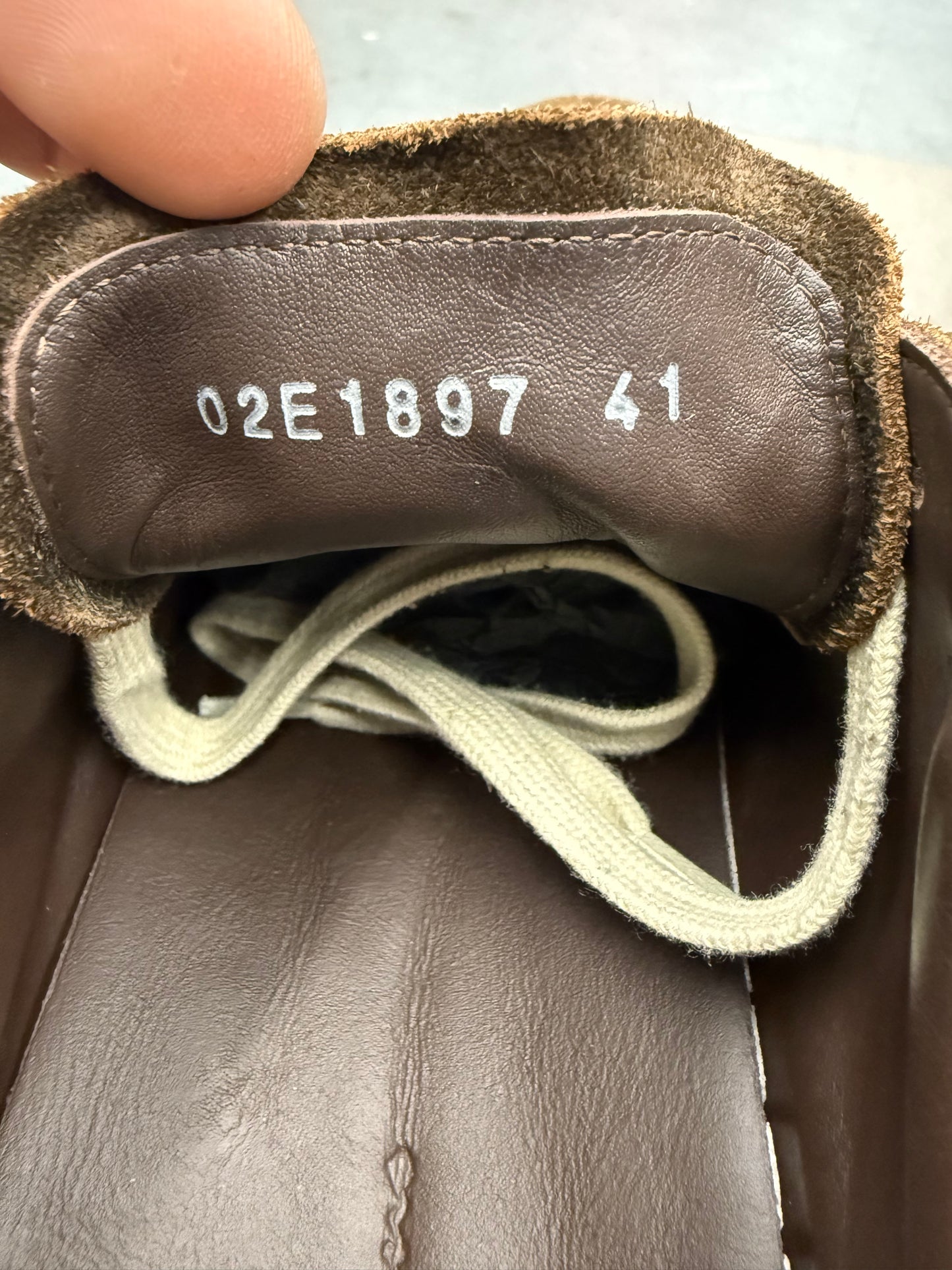 SIZE 41 RICK OWENS VINTAGE SNEAKS BROWN SUEDE (PRE-OWNED WITH BOX)