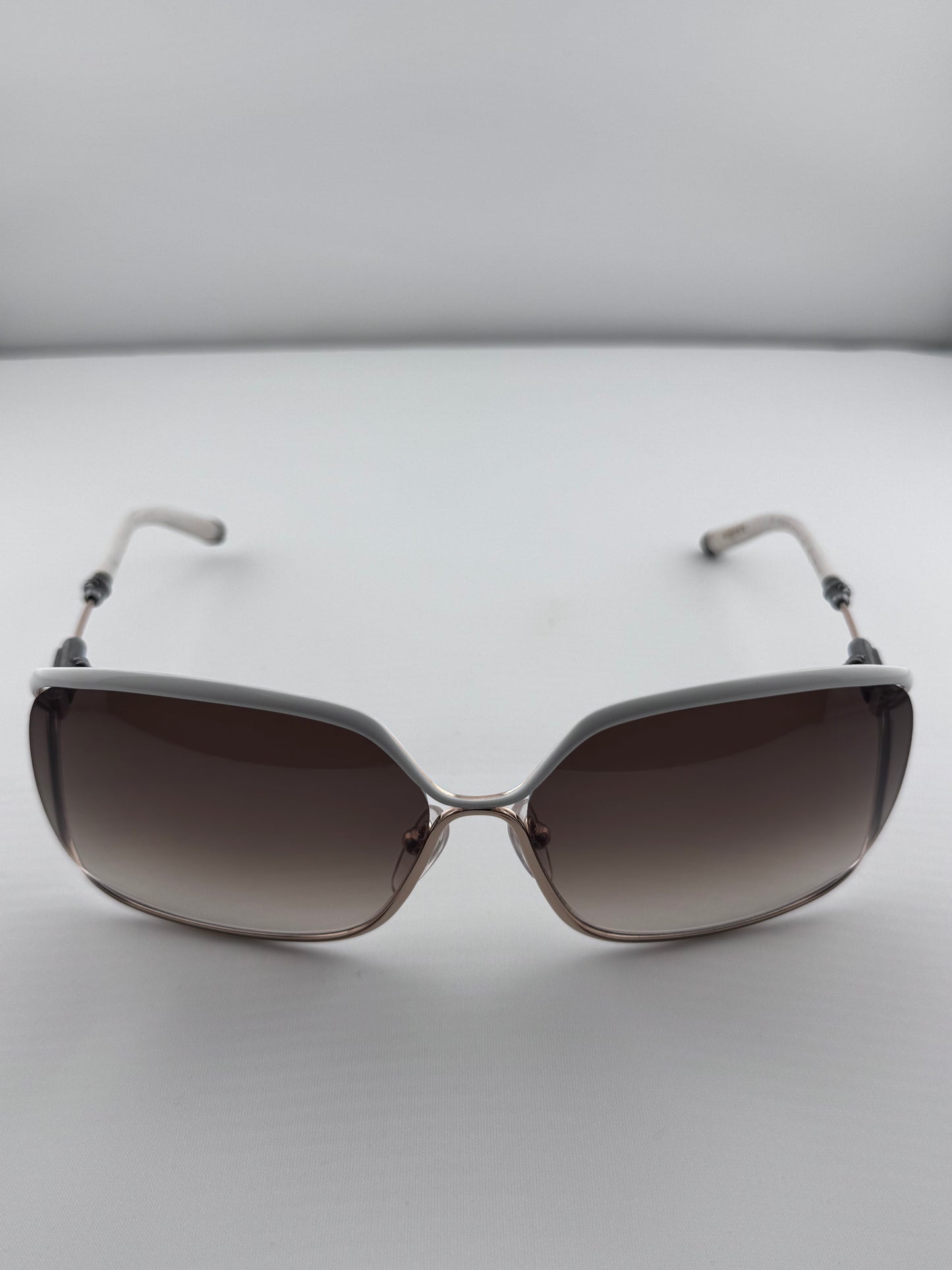 CHROME HEARTS BUTTFLUX SUNGLASSES (SILVER + LEATHER HANDLES)