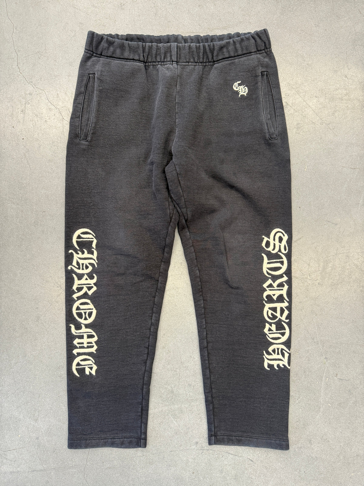 CHROME HEARTS SLOW RIDE EMBROIDERED SWEATPANTS - BLACK/WHITE