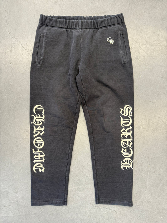 CHROME HEARTS SLOW RIDE EMBROIDERED SWEATPANTS - BLACK/WHITE