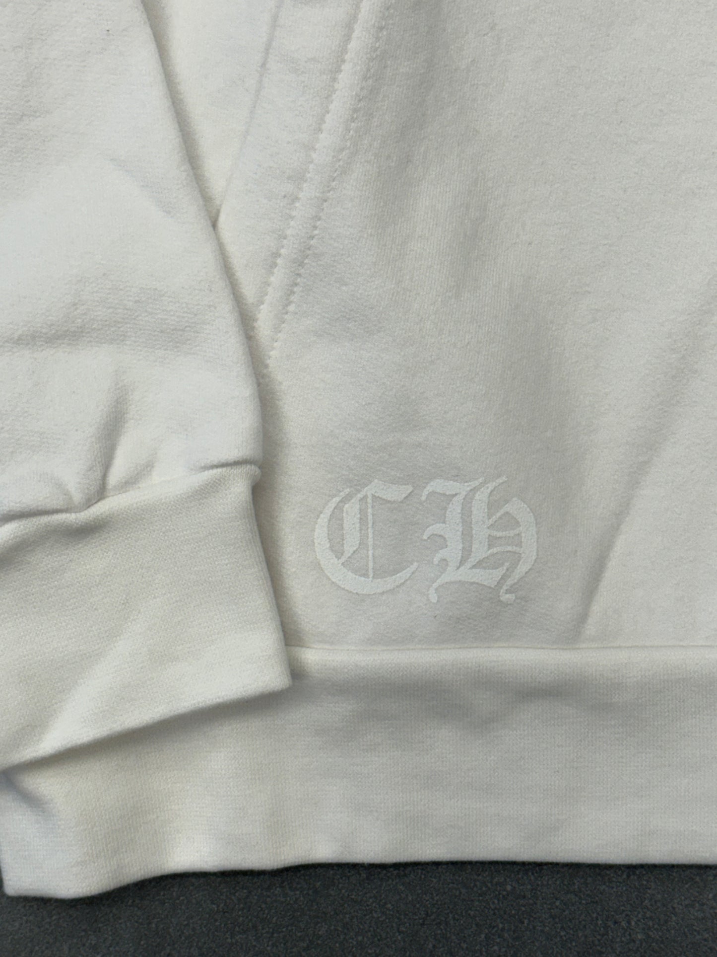 CHROME HEARTS T-BAR ZIP UP HOODIE - WHITE