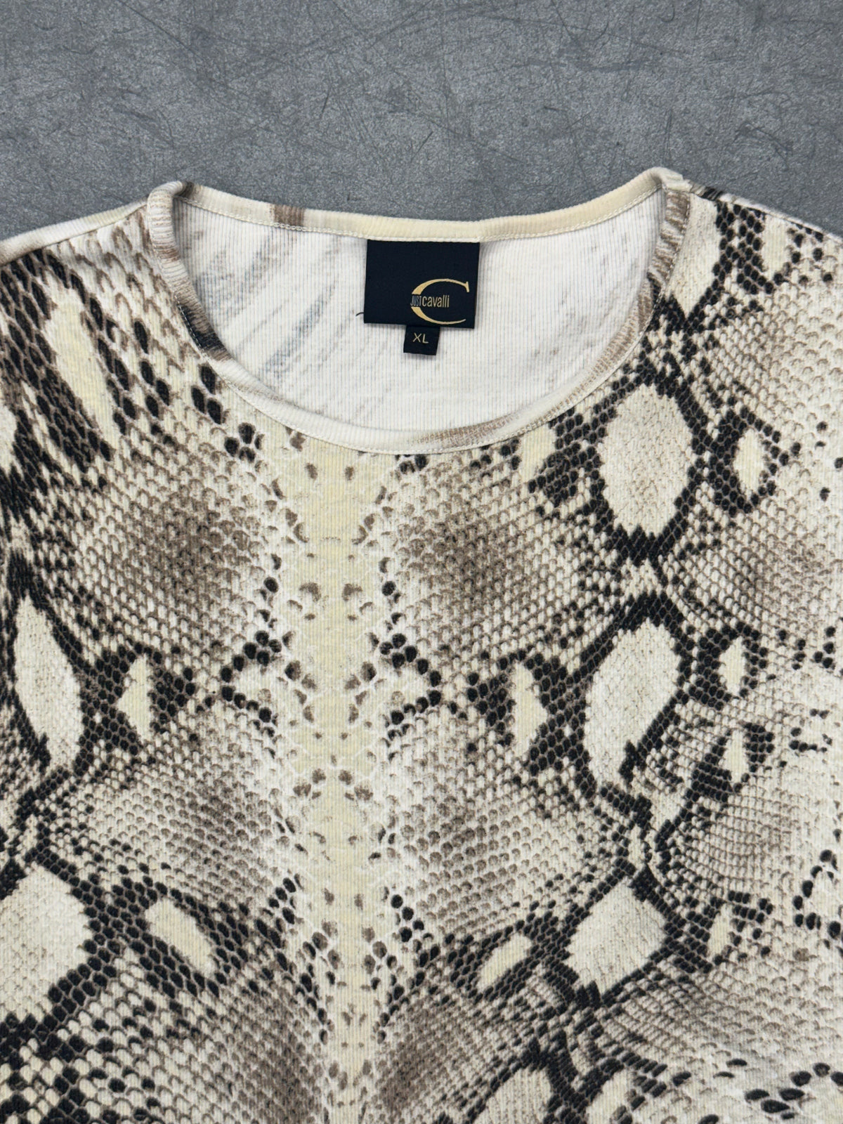 VINTAGE JUST CAVALLI MARBLE SNAKE PRINT SHIRT