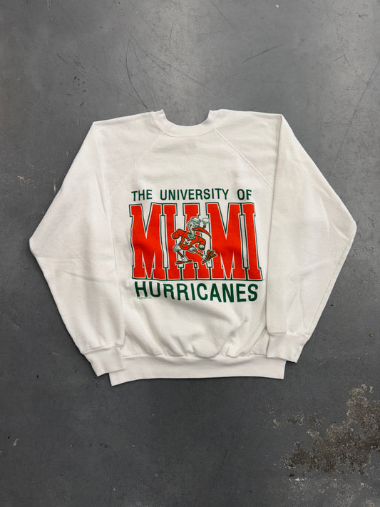 80S THE UNIVERSITY OF MIAMI HURRICANES CREWNECK (PM TAG)